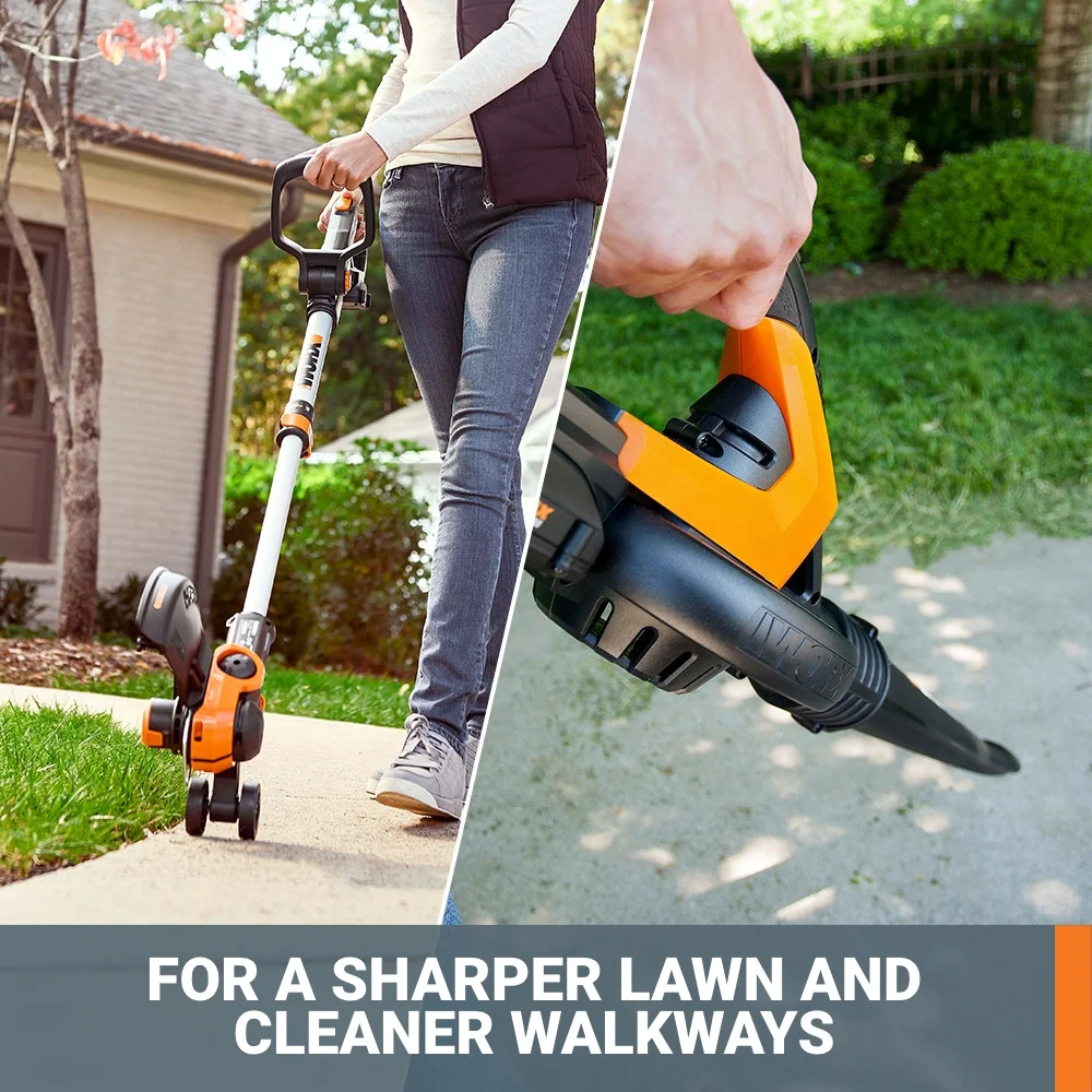 Worx WG916 Power Share 20V Trimmer and Blower Combo Kit (Battery & Charger Included)