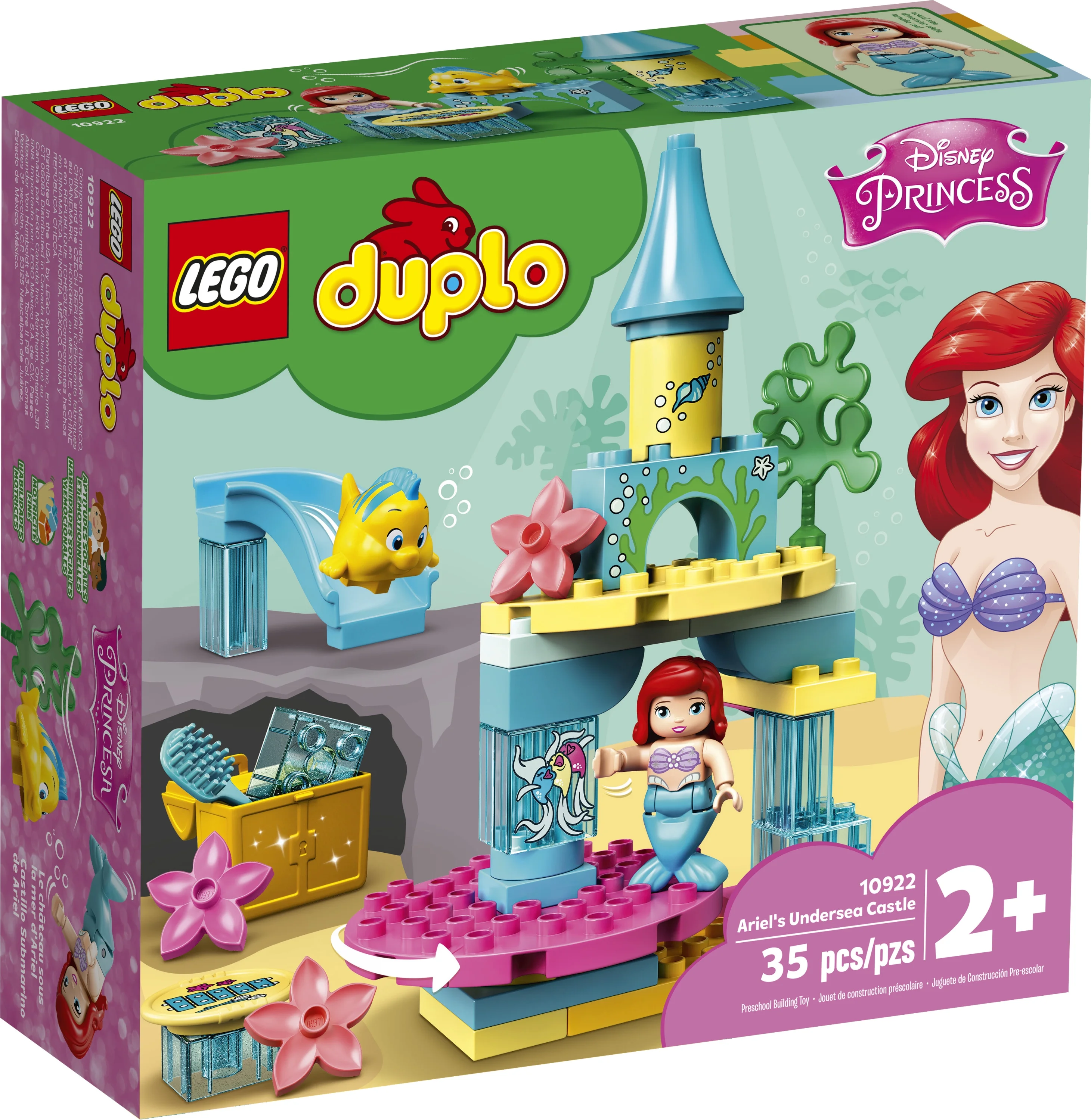 LEGO DUPLO Disney Ariel’s Undersea Castle 10922 Toddler Building Toy with Flounder (35 Pieces)