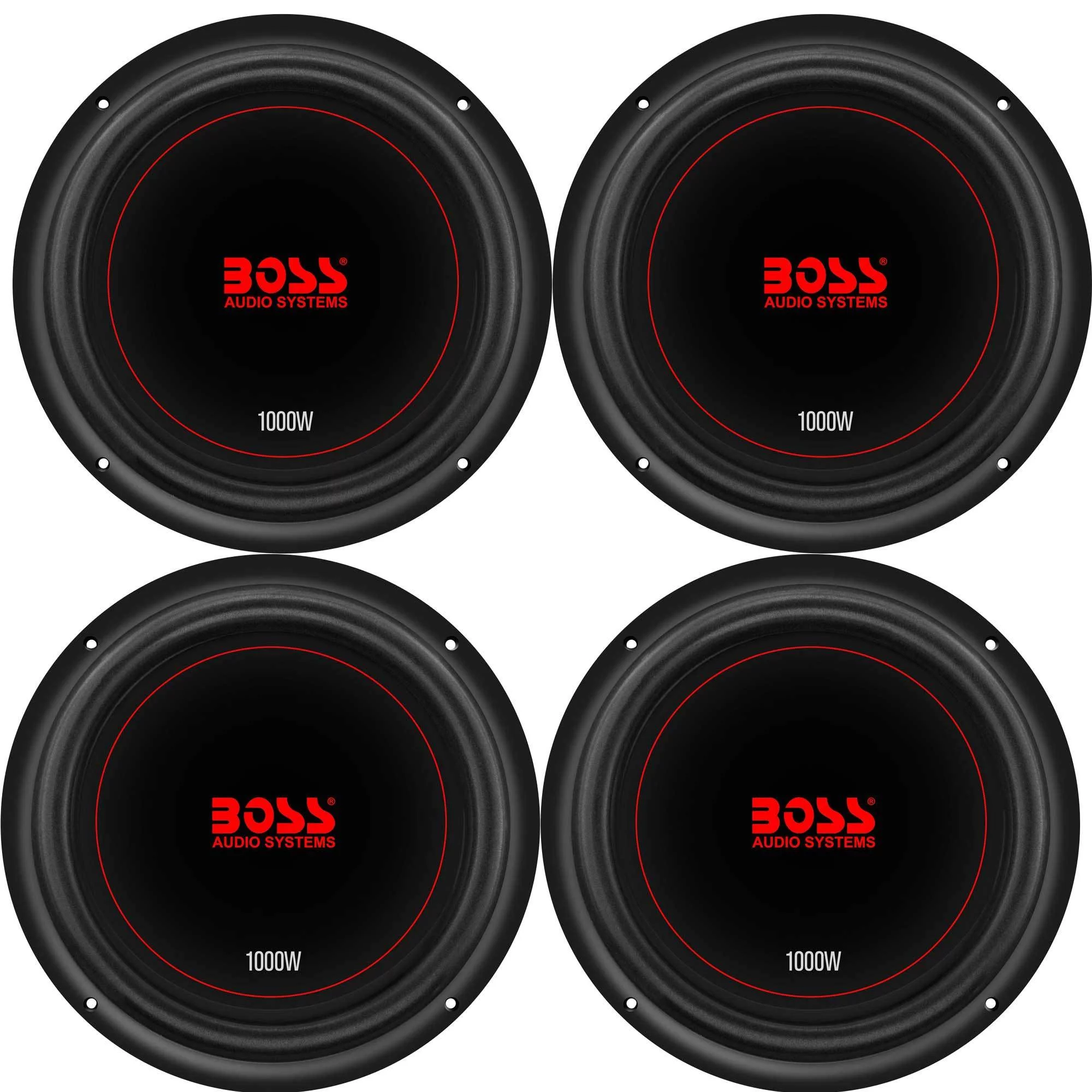 Boss Chaos Exxtreme 10″ 1000W Dual Voice Coil 4 Ohm Car Audio Subwoofer (4 Pack)