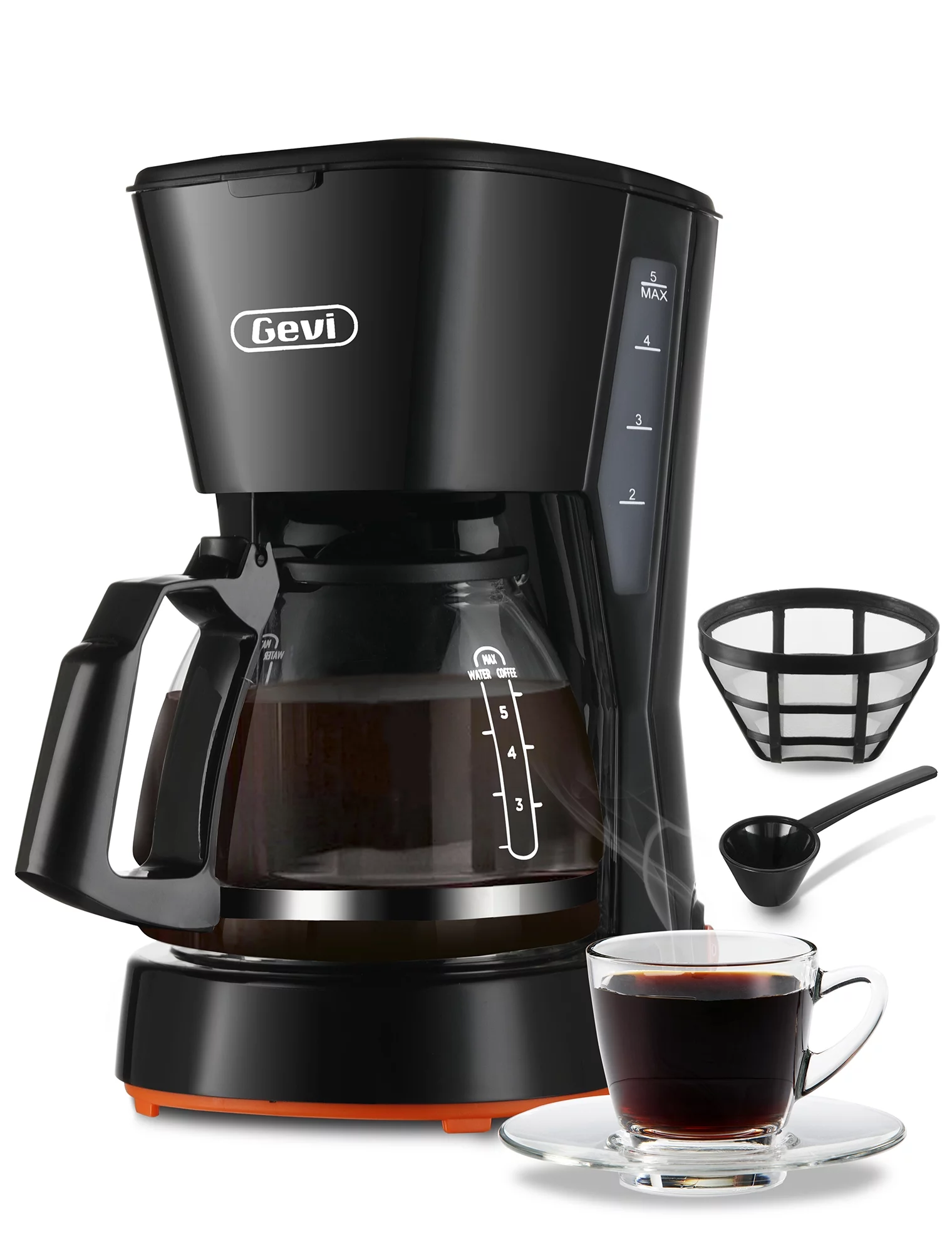 Gevi 5 Cups Small Coffee Maker, Compact Coffee Machine with Filter, Warming Plate and Coffee Pot,New Condition