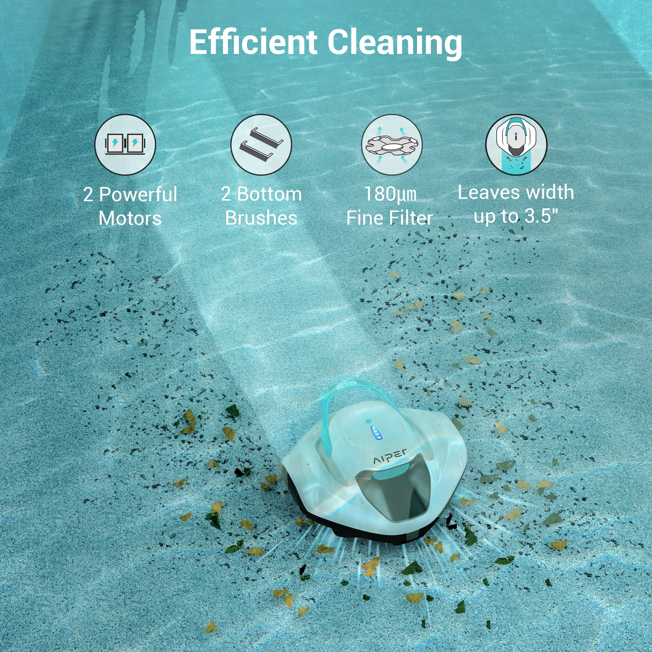 Aiper SG800 Cordless Robotic Automatic Pool Cleaner for Above Ground Flat-floored Pools