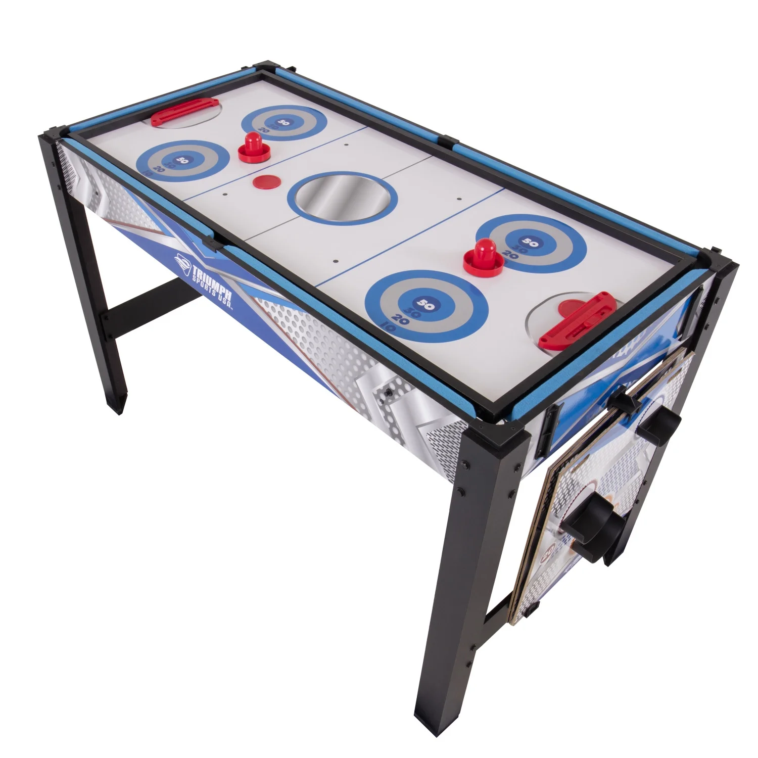 Triumph 13-in-1 Combo Game Table Includes Basketball, Table Tennis, Billiards, Push Hockey, Launch Football, Baseball, Tic-Tac-Toe, and Skee Bean Bag Toss