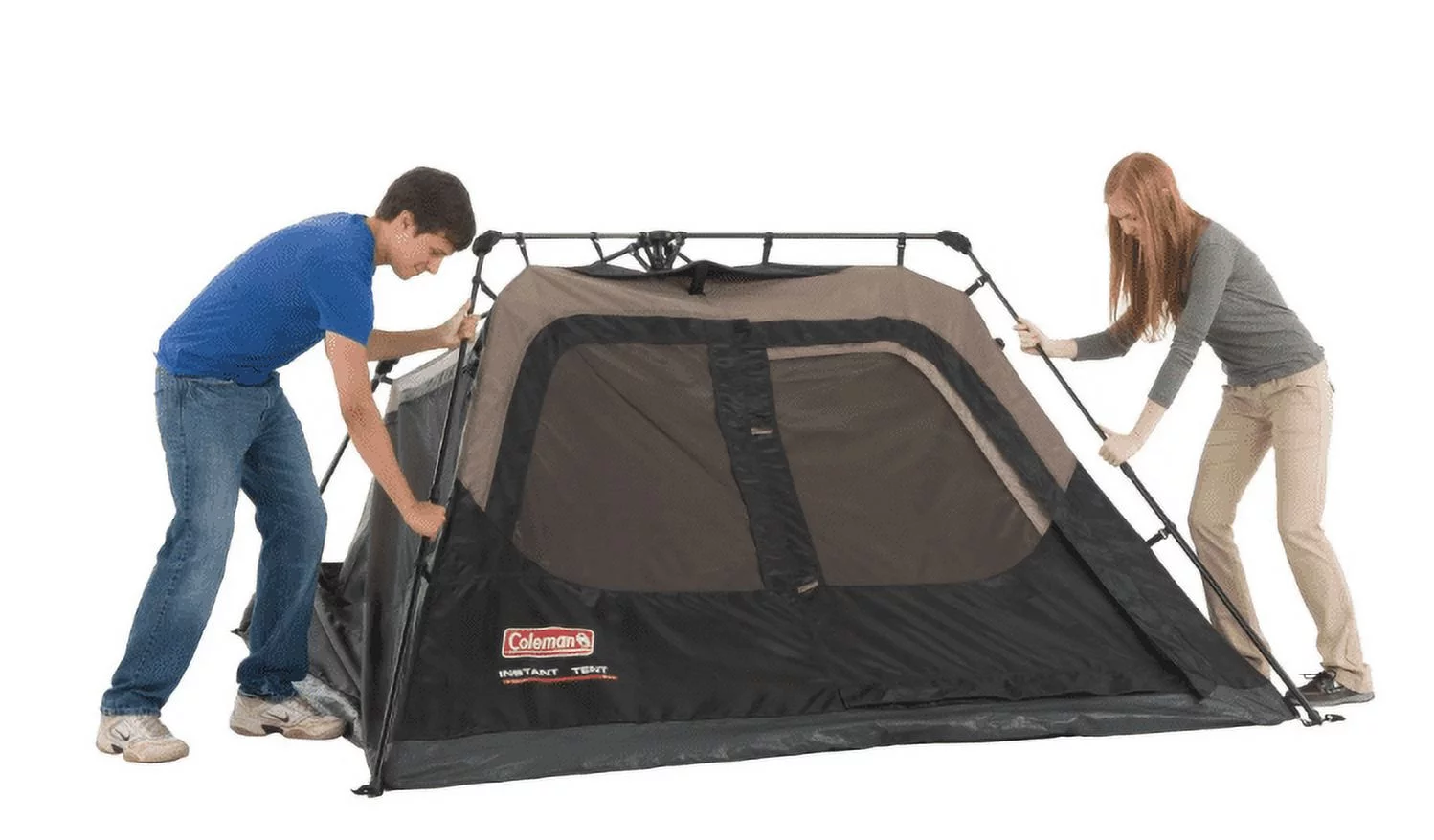 Coleman Gray Instant Setup Cabin Tent for 4 People with 1 Room