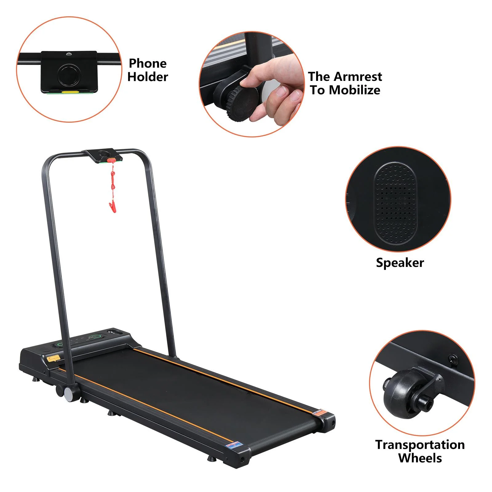 Zimtown Folding Treadmill, Ultra-Quiet Electric Treadmill