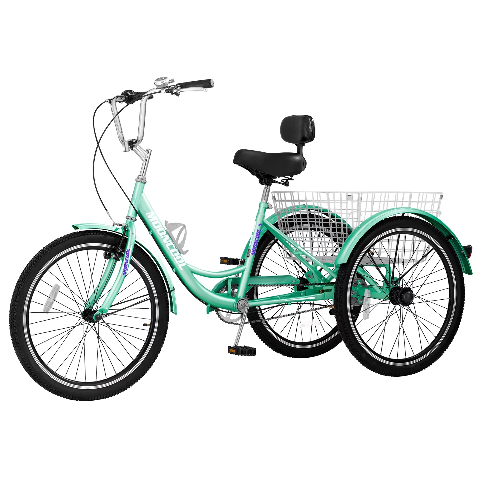 MOPHOTO 24″ Single Speed Tricycle, Low Frame Cruise Tricycle with large basket, for seniors, men, women, kids exercise, Bicycle