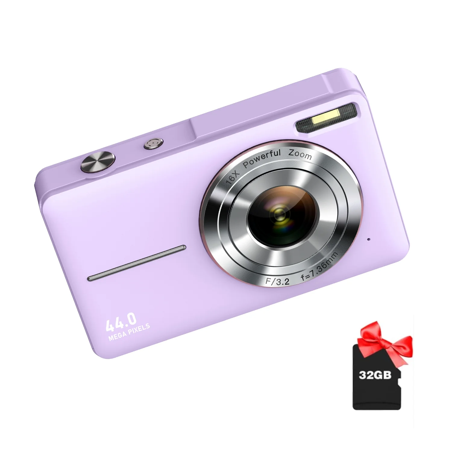 Digital Camera, FHD 1080P, Digital Point and Shoot, 44MP for Vlogging with Anti Shake 16X Zoom, Compact, Small for Kids Boys Girls Teens Students Seniors