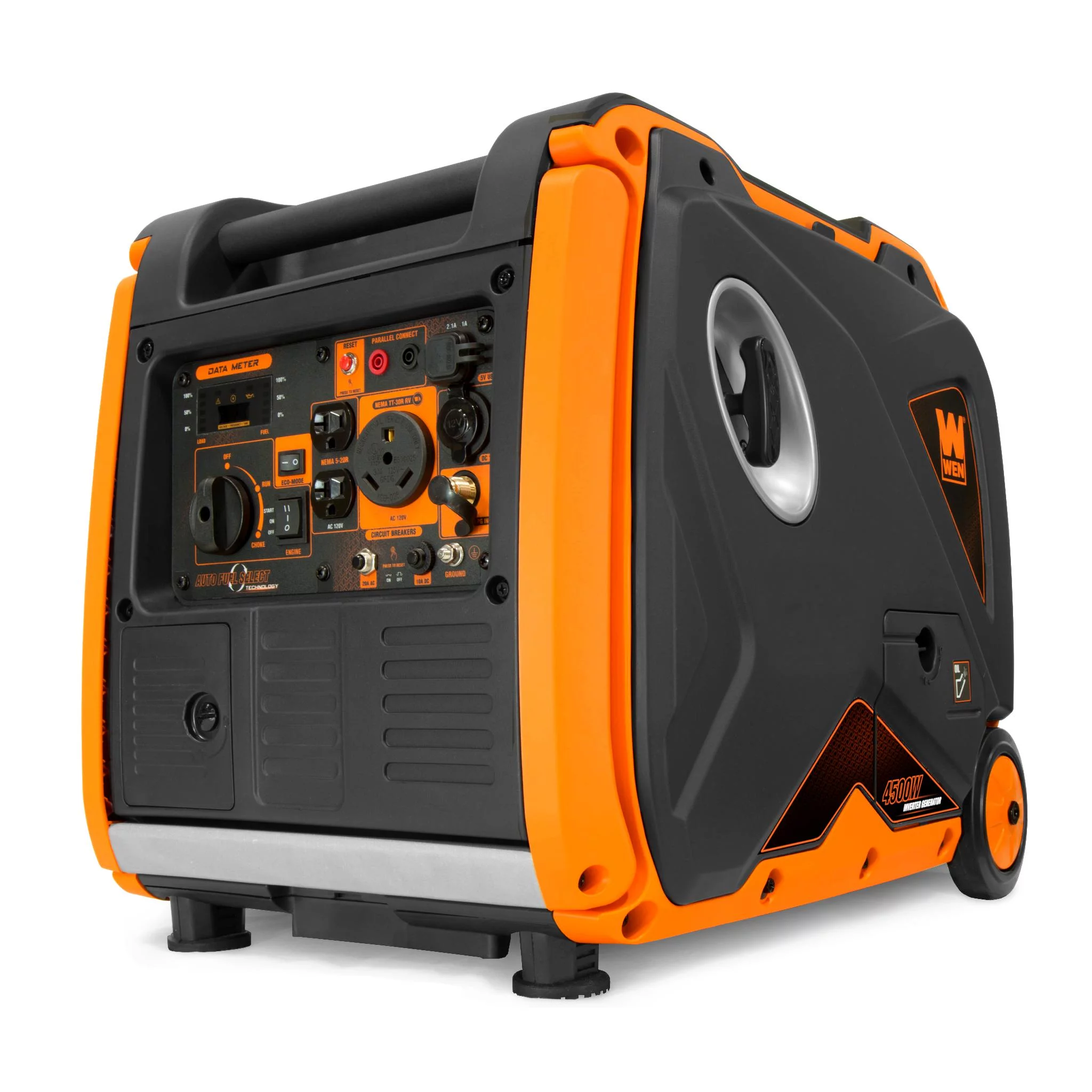 WEN Super Quiet 4500-Watt Electric Start Dual Fuel RV-Ready Portable Inverter Generator with Fuel Shut-Off