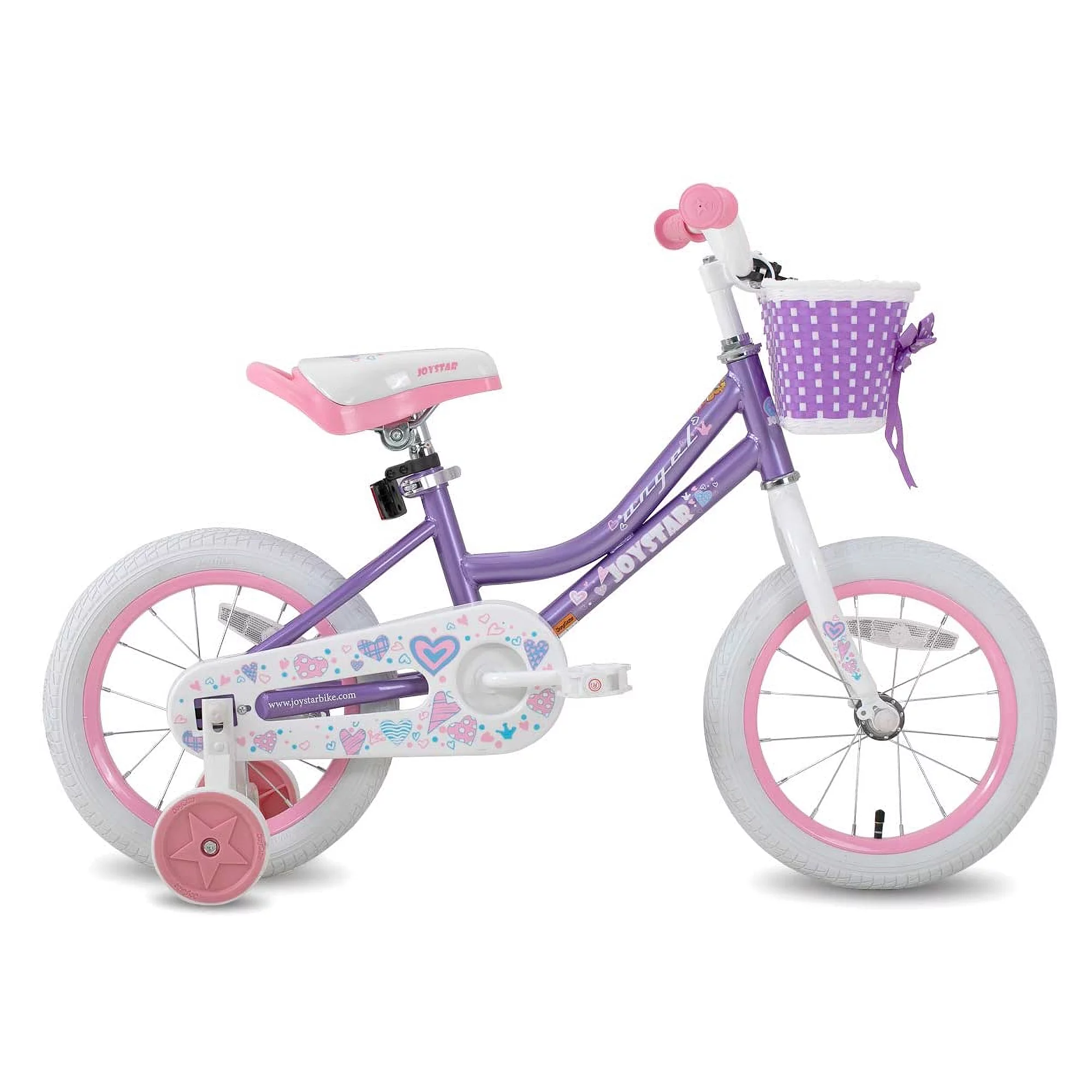 Joystar Angel Girls 16 Inch Kids Bike for Ages 4 to 7, Pink and Purple