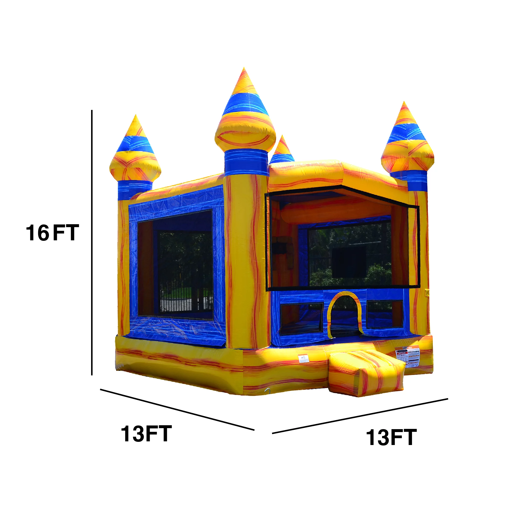 JumpOrange Volcano Commercial Grade Bounce House Inflatable for Kids and Adults (with Blower), Castle Theme