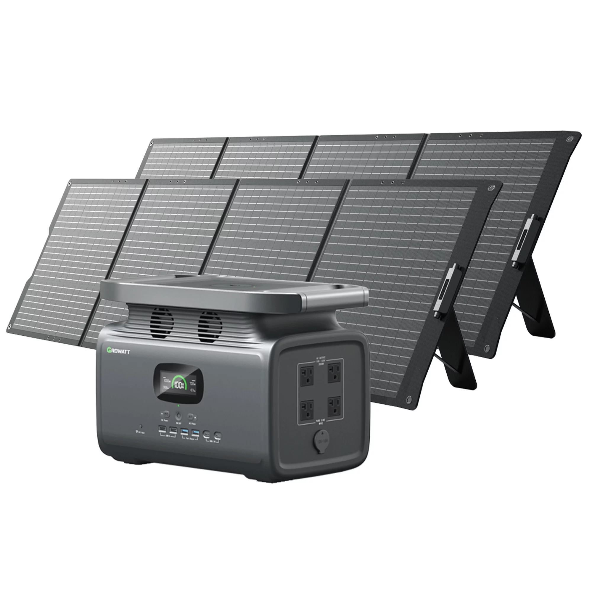 GROWATT INFINITY 1500 Portable Power Station, 1512Wh Capacity Solar Generator, 2000W AC Output for Outdoor Camping, Home Backup, Emergency