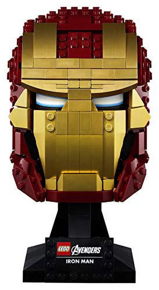 LEGO Marvel Avengers Iron Man Helmet 76165; Brick Iron Man-Mask for-Adults to Build and Display, Creative Challenge for Marvel Fans (480 Pieces)