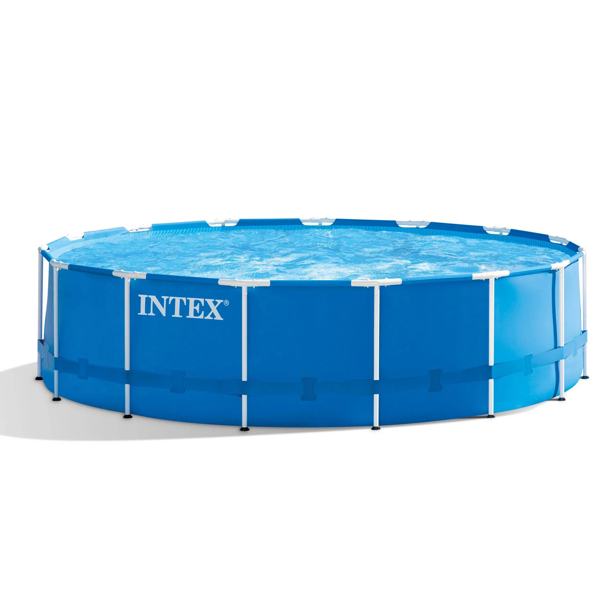 Intex Metal Frame 15′ x 48″ Outdoor Above Ground Pool Set with Pool Cover