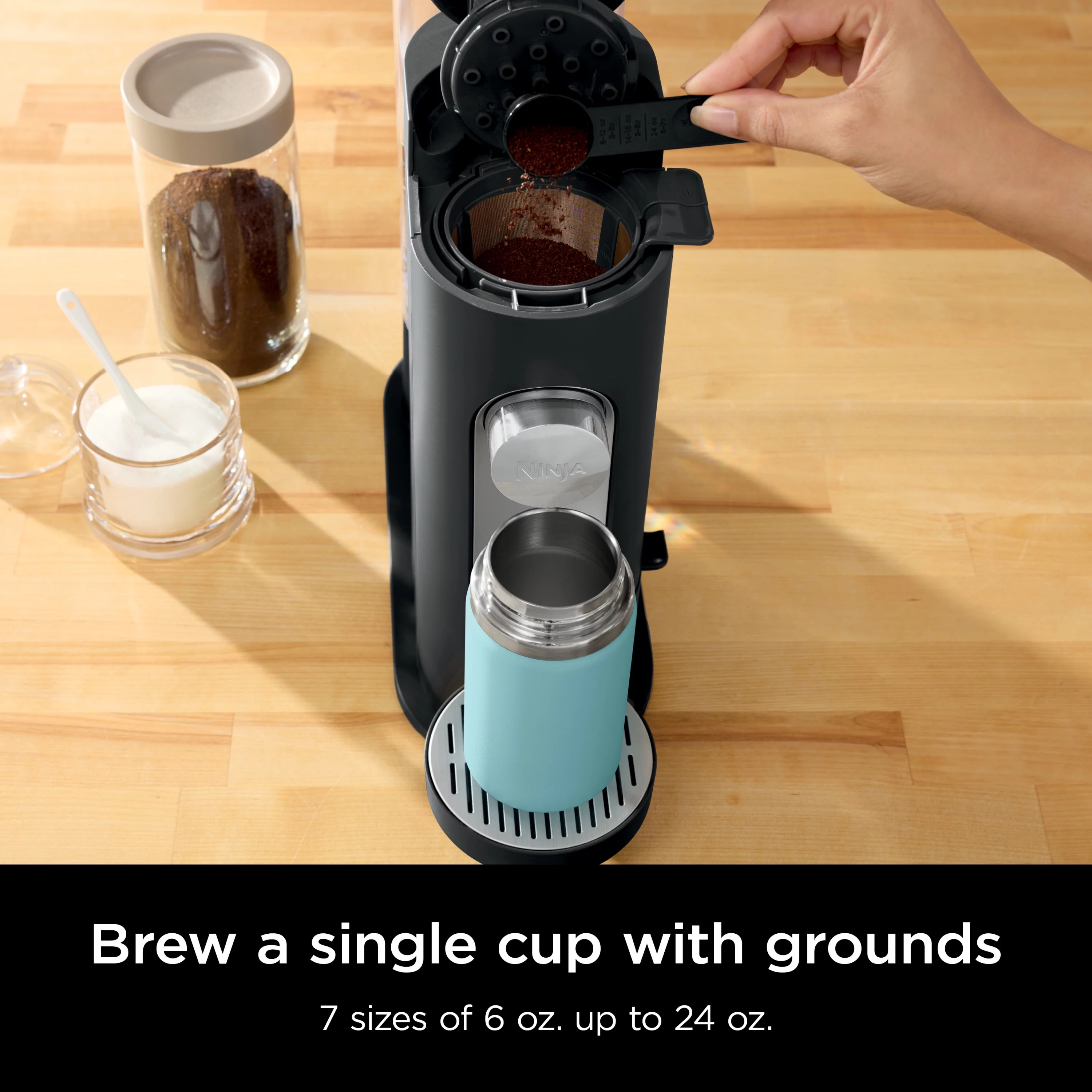 Ninja Pods & Grounds Single-Serve Coffee Maker, K-Cup Pod Compatible, 56-oz. Reservoir