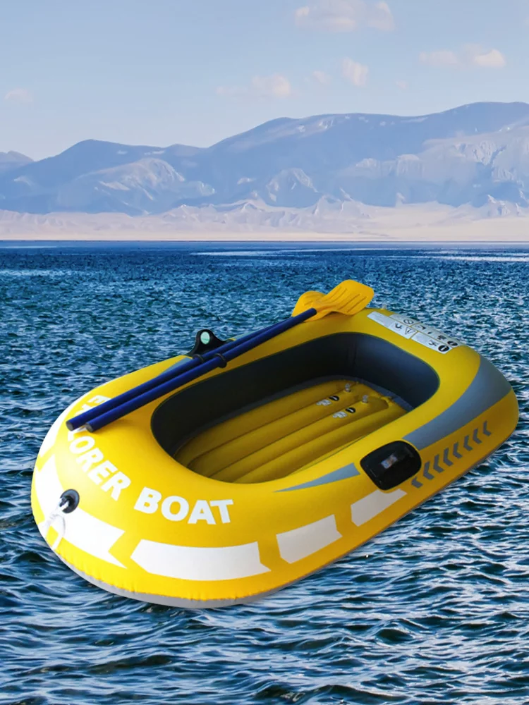 1/2 Person Inflatable Boat | Summer Double PVC Inflatable Kayak | Thickened Folding Portable Fishing Boat for Outdoor Drifting Water Sports