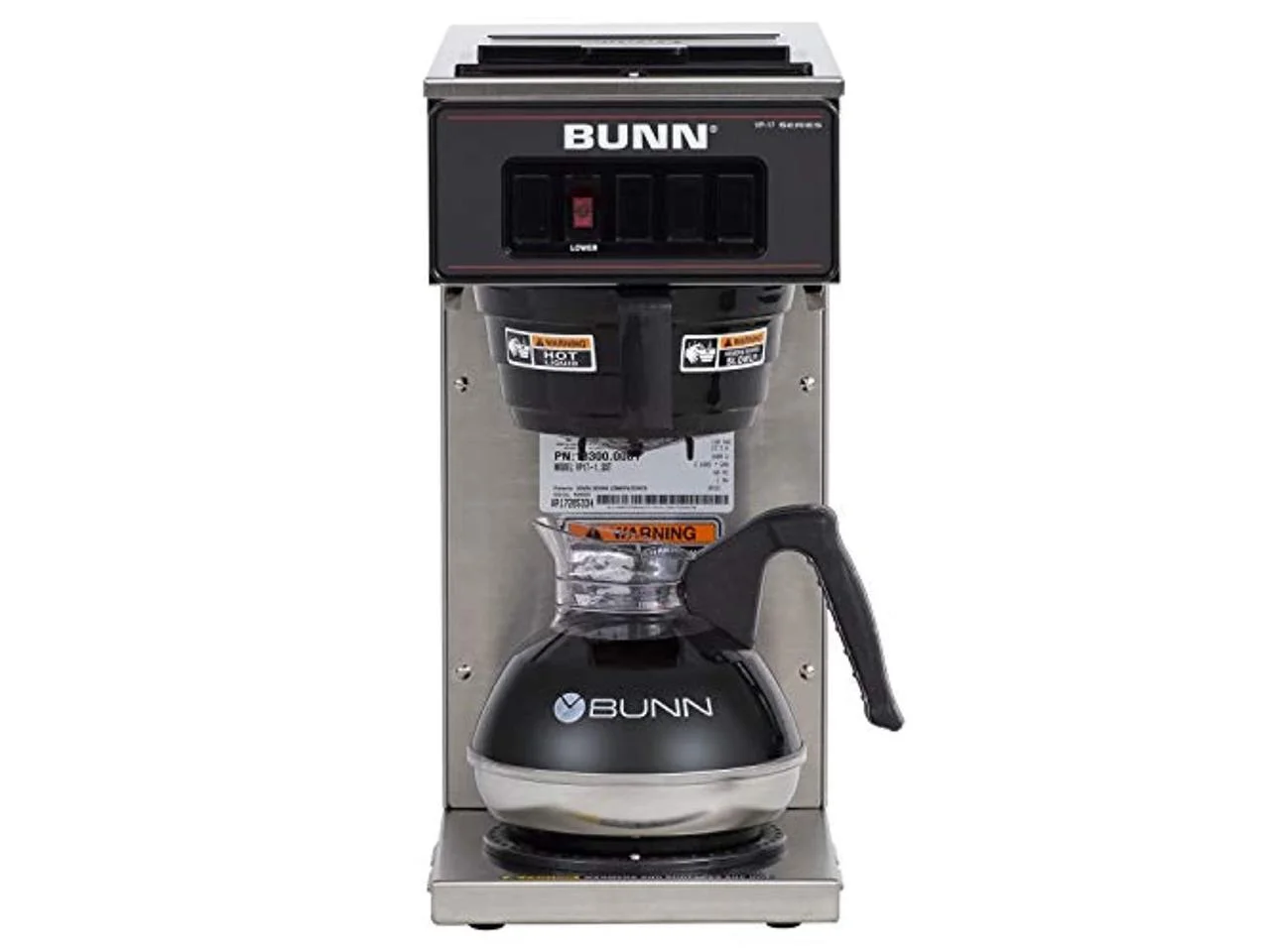 BUNN VP17-1 Coffee Brewer 1600 W – 2 quart – 12 Cup(s) – Multi-serve – Stainless Steel, Black – Stainless Steel, Plastic