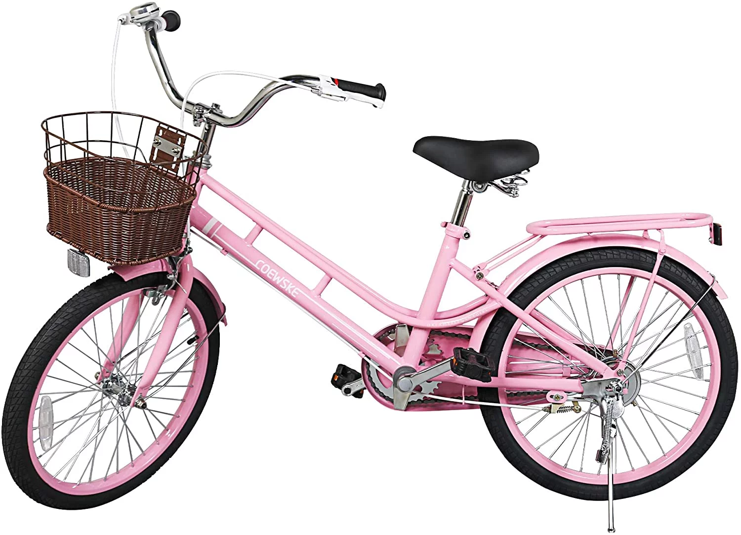 Coewske Kids Bike 20 inch Boys Girls Bicycle with Hand Brake and Kickstand, Pink