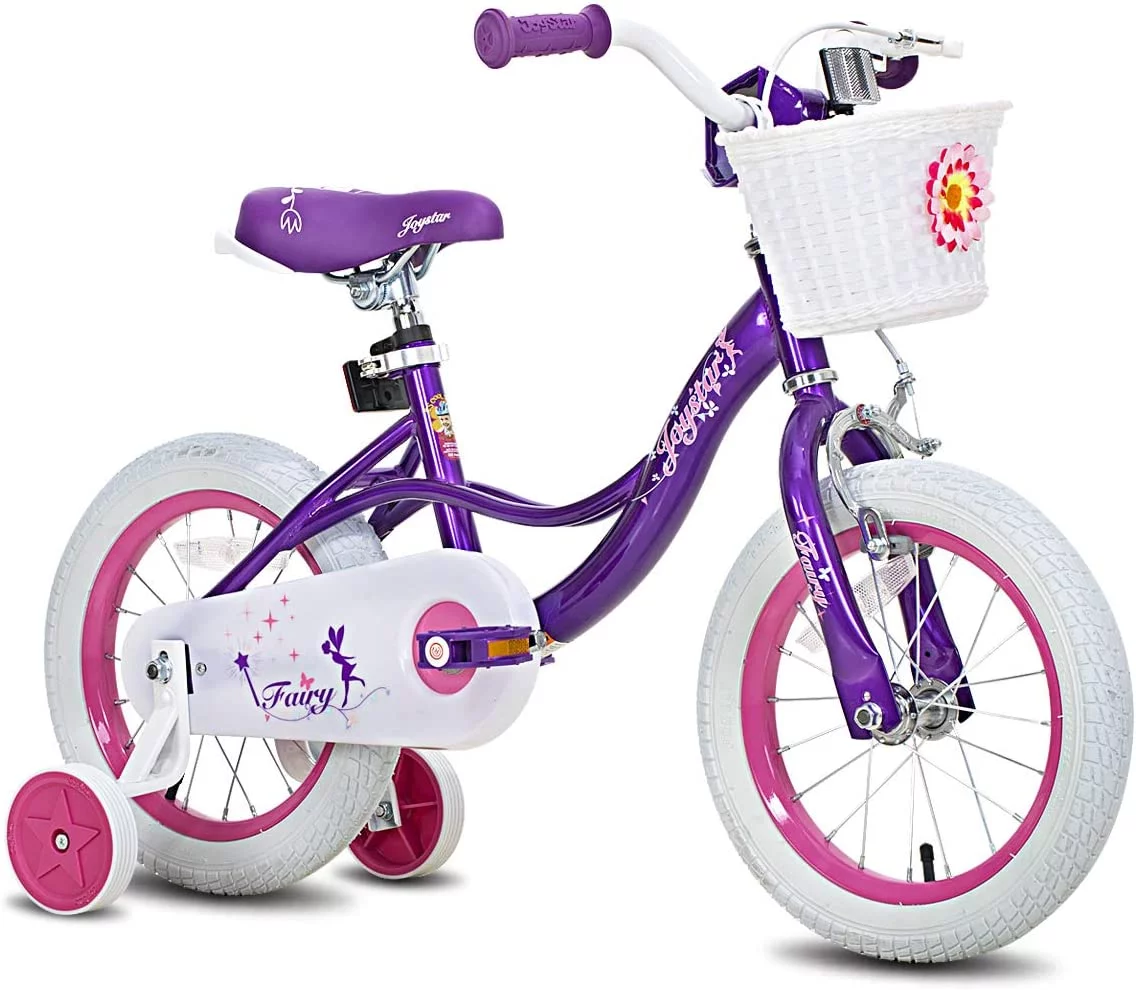 JOYSTAR Fairy Girls Bike for Toddlers and Kids Ages 5-9 Years Old Kids, 18 inch Wheels .Training Wheels Included,Pink