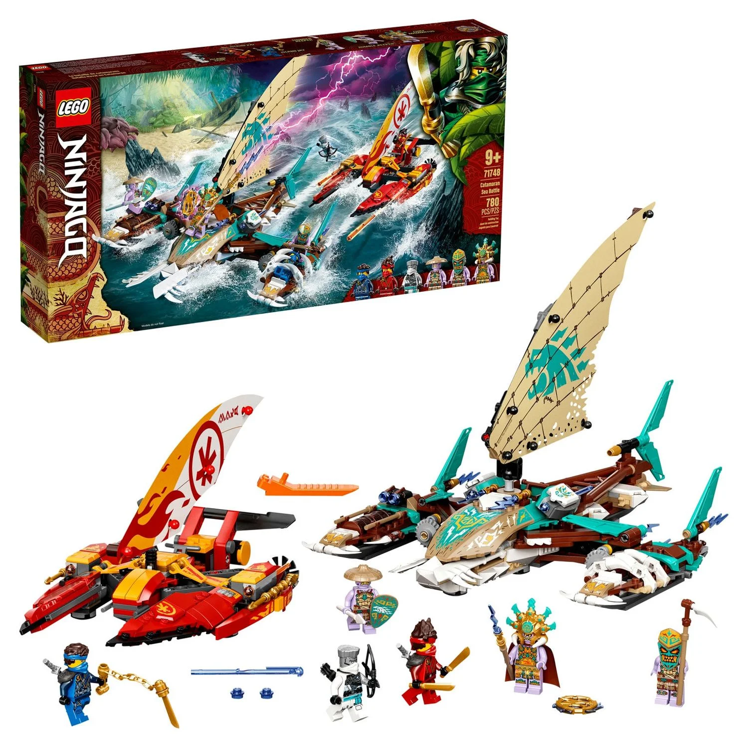 LEGO NINJAGO Catamaran Sea Battle 71748 Building Toy Ninja Playset (780 Pieces)