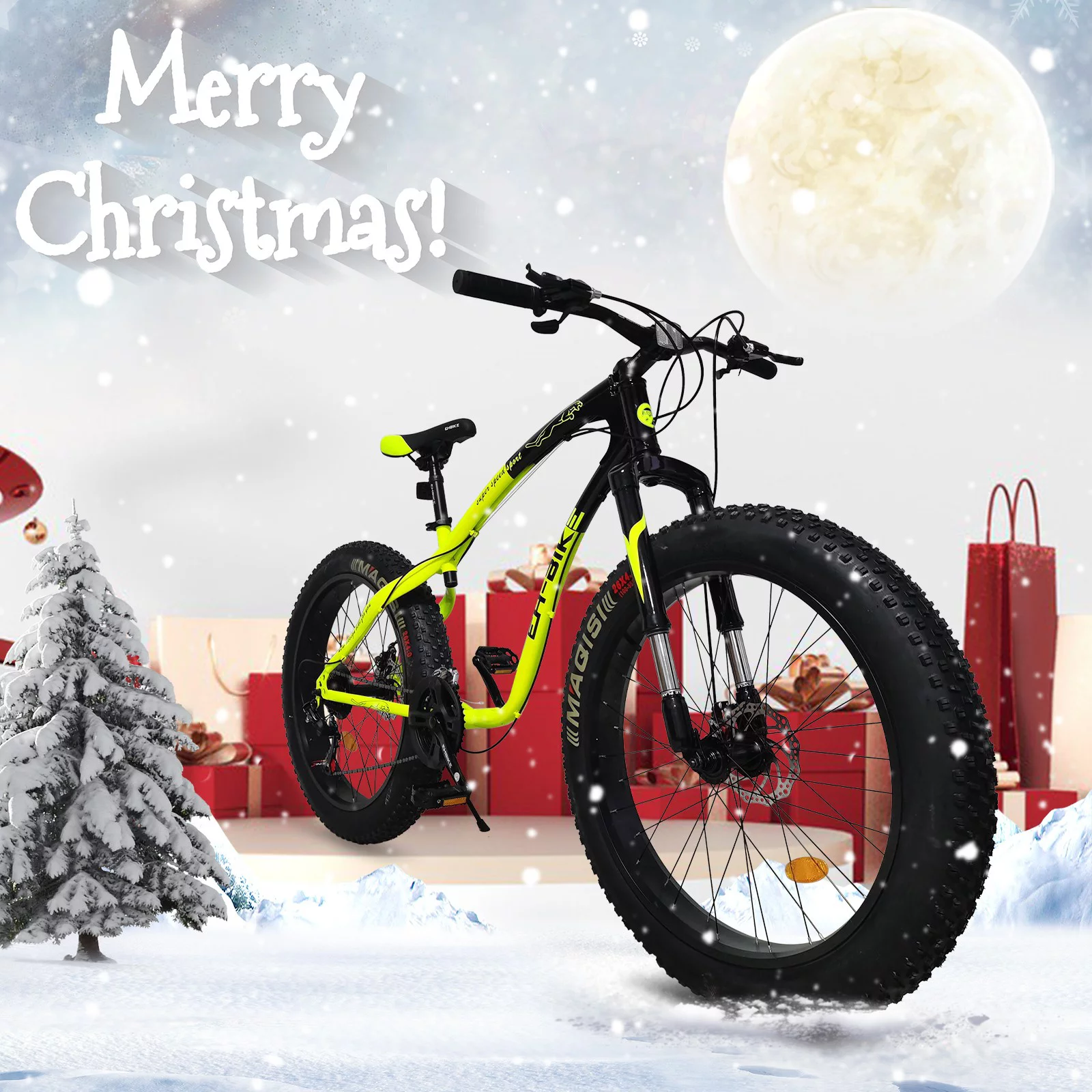 26-inch Fat Tire Off-Road Vehicle, 21-Speed Mountain Snow Bike