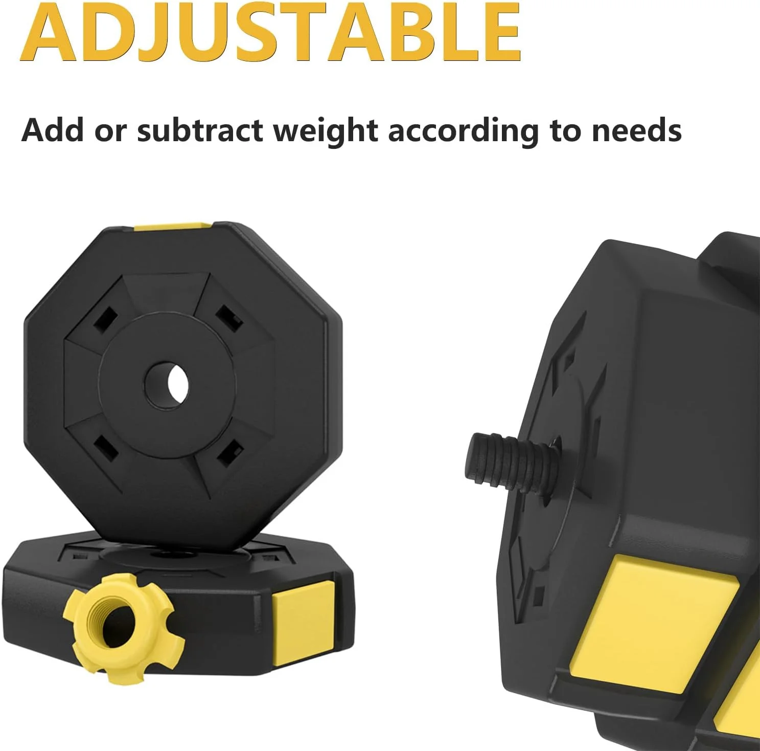 Soges Adjustable Weights Dumbbells Set,55LB/66LB Free Weight Dumbbells Set with Connector, 3 in 1 Adjustable Weights Set for Home Gym Used as Dumbbell Barbell, Yellow