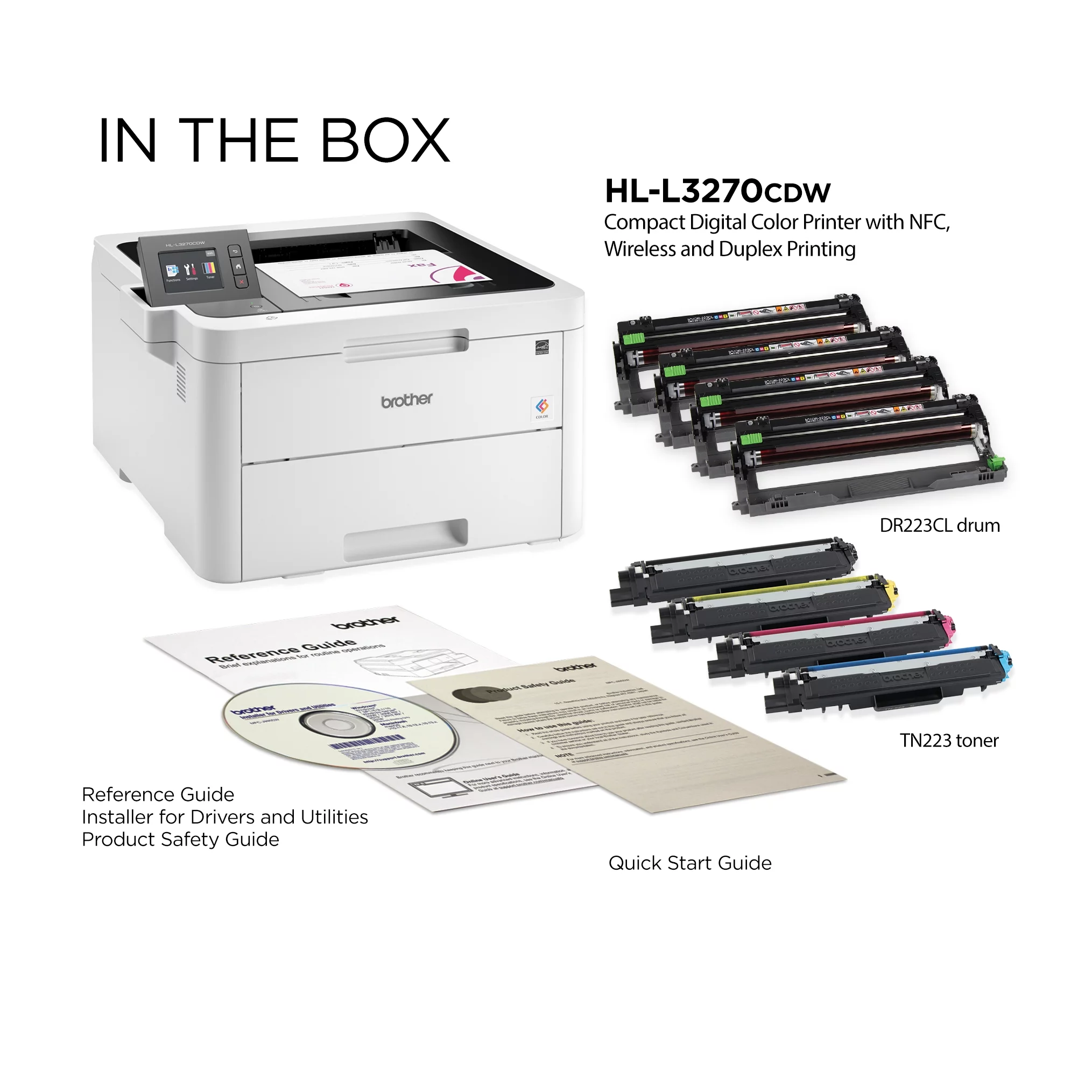 Brother HL-L3270CDW Compact Digital Color Printer with NFC, Wireless and Duplex Printing