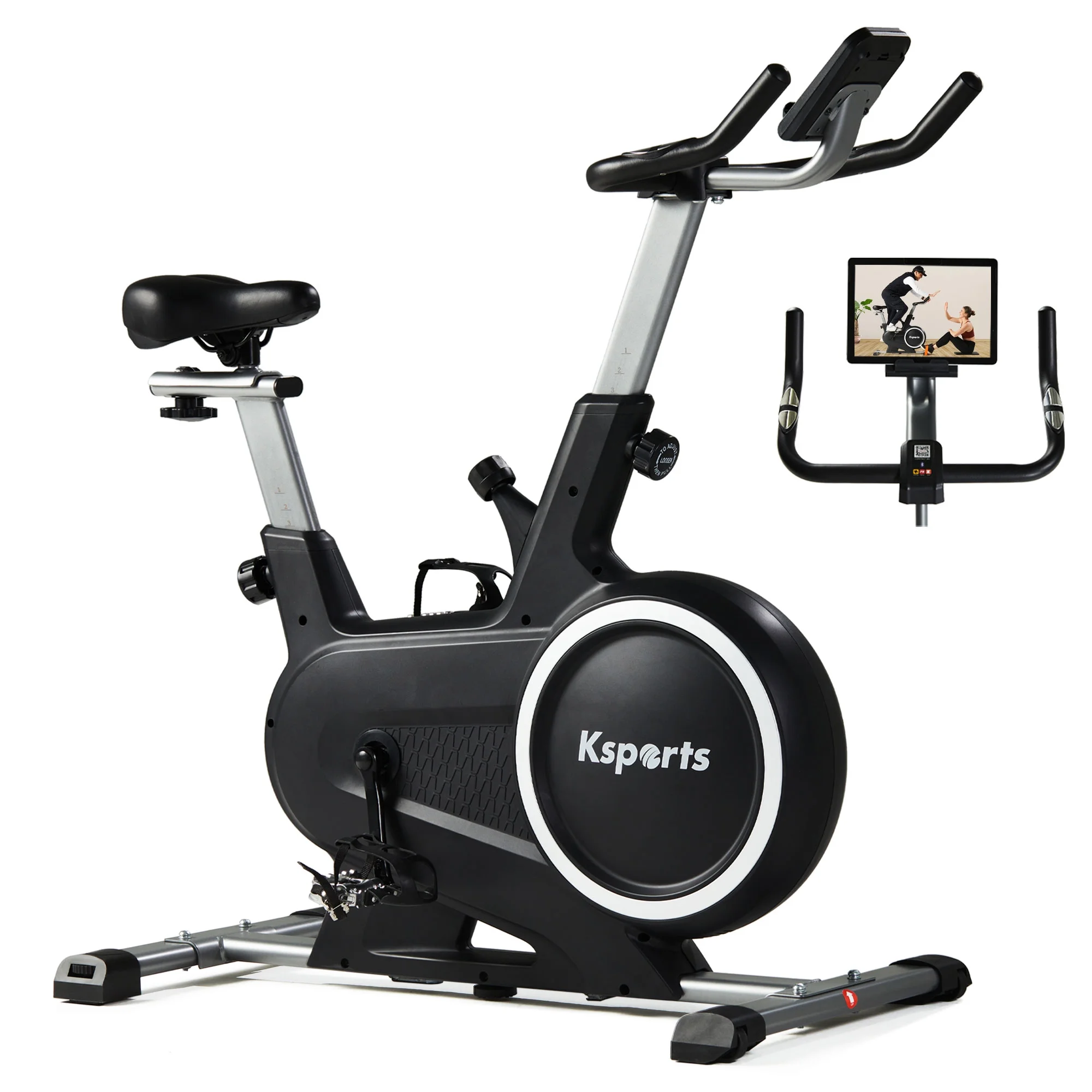 Ksports Wool Felt Resistance Exercise Bike with Ab Workout Function