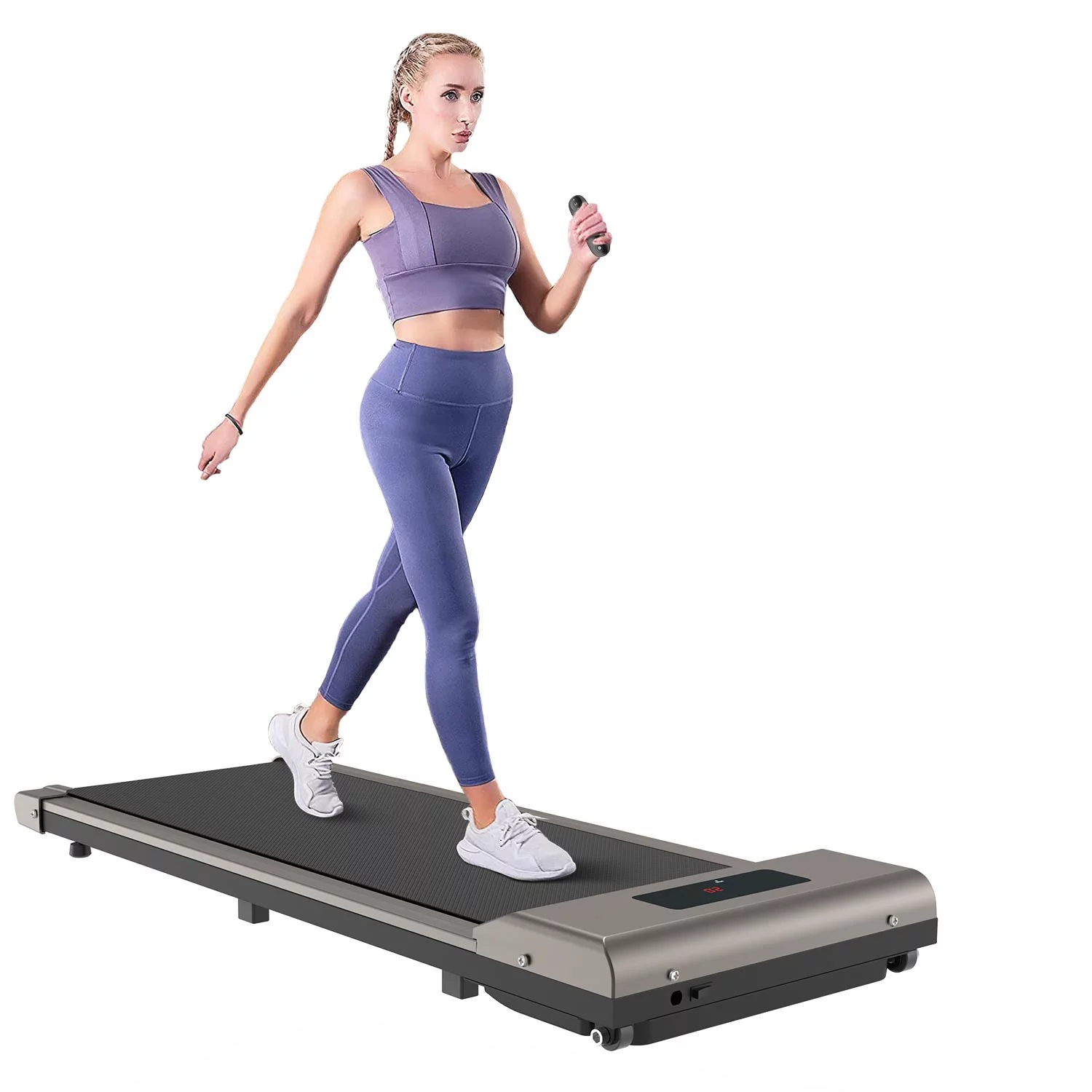 Home Fitness Code Treadmills for Home, Ultra Slim Under Desk Treadmill for Home/Office, No Assembly Required, Black