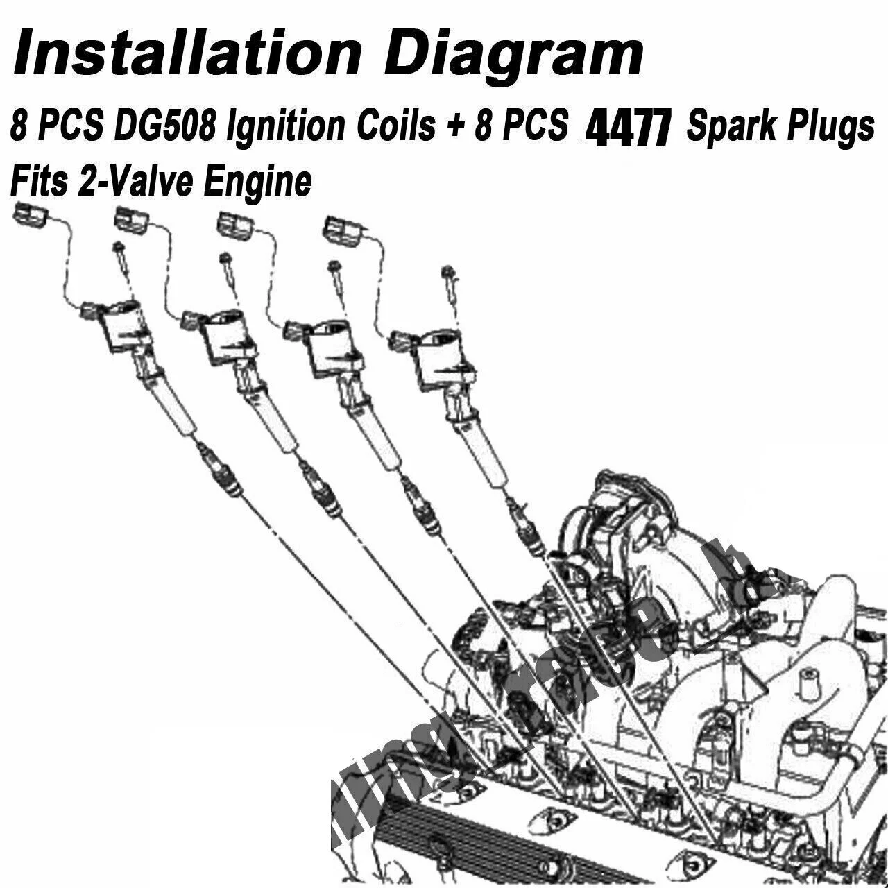 Set of 8 Ignition Coils & 8 Spark Plugs for Ford F150 Lincoln 4.6L 5.4L V8 Replacement for DG508, Black