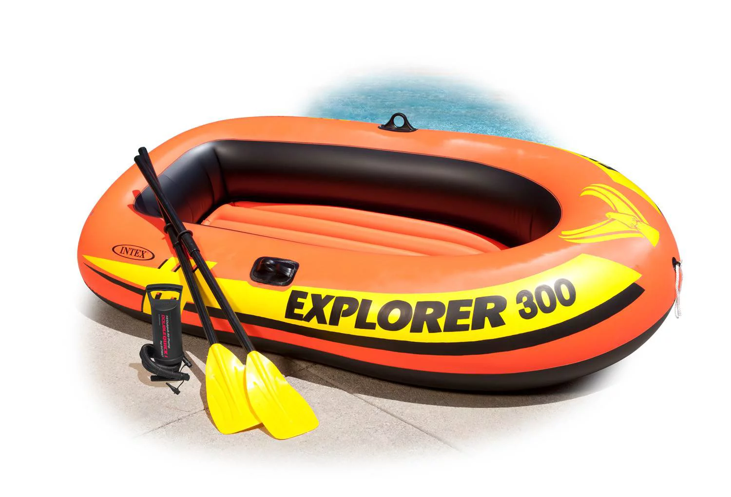 Intex Explorer 300 Compact Inflatable Three Person Raft Boat | 58332EP