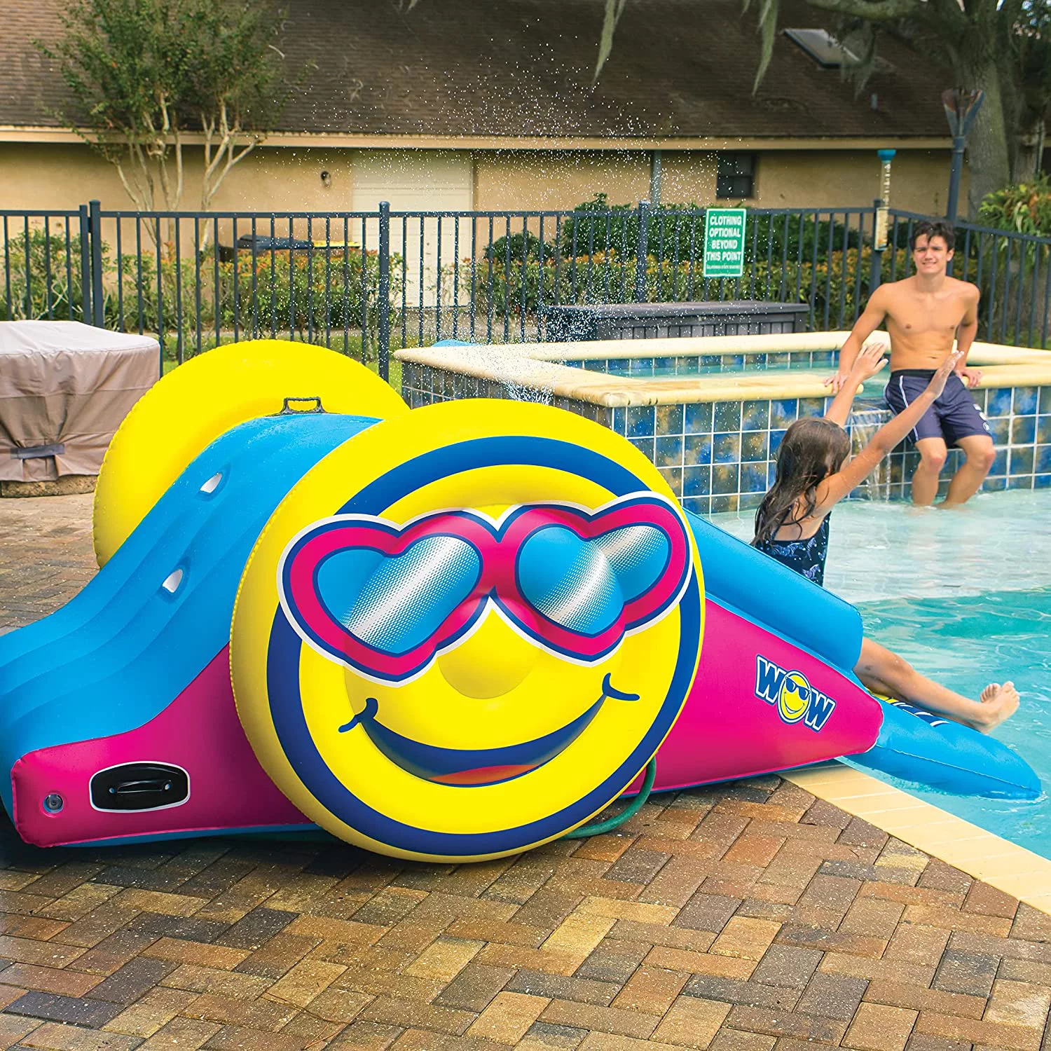 WOW Sports Fun Inflatable Water Slide with Sprinklers for In-Ground Pools