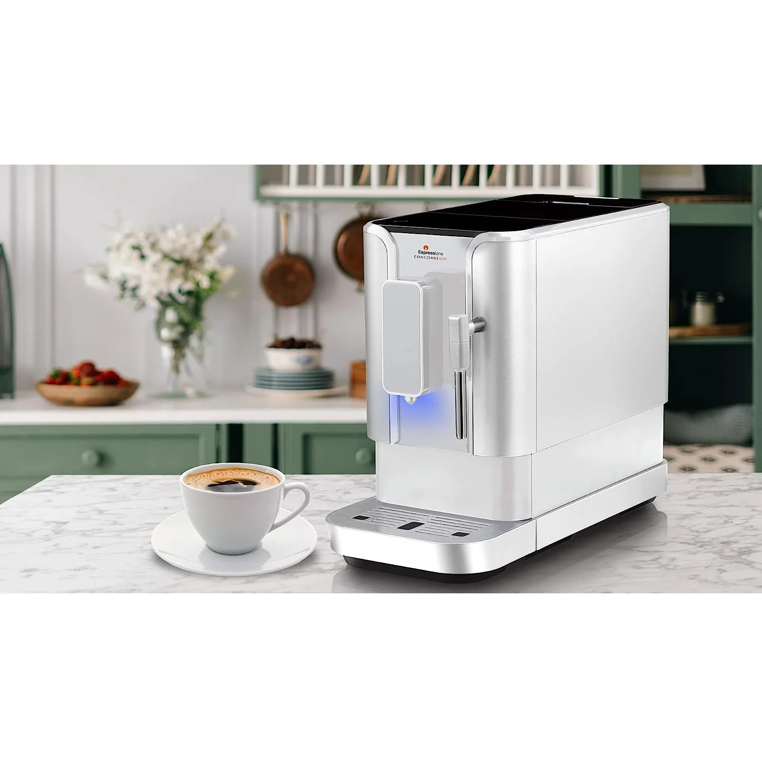 Espressione Concierge Elite Diamond White Fully Automatic Coffee Espresso Machine