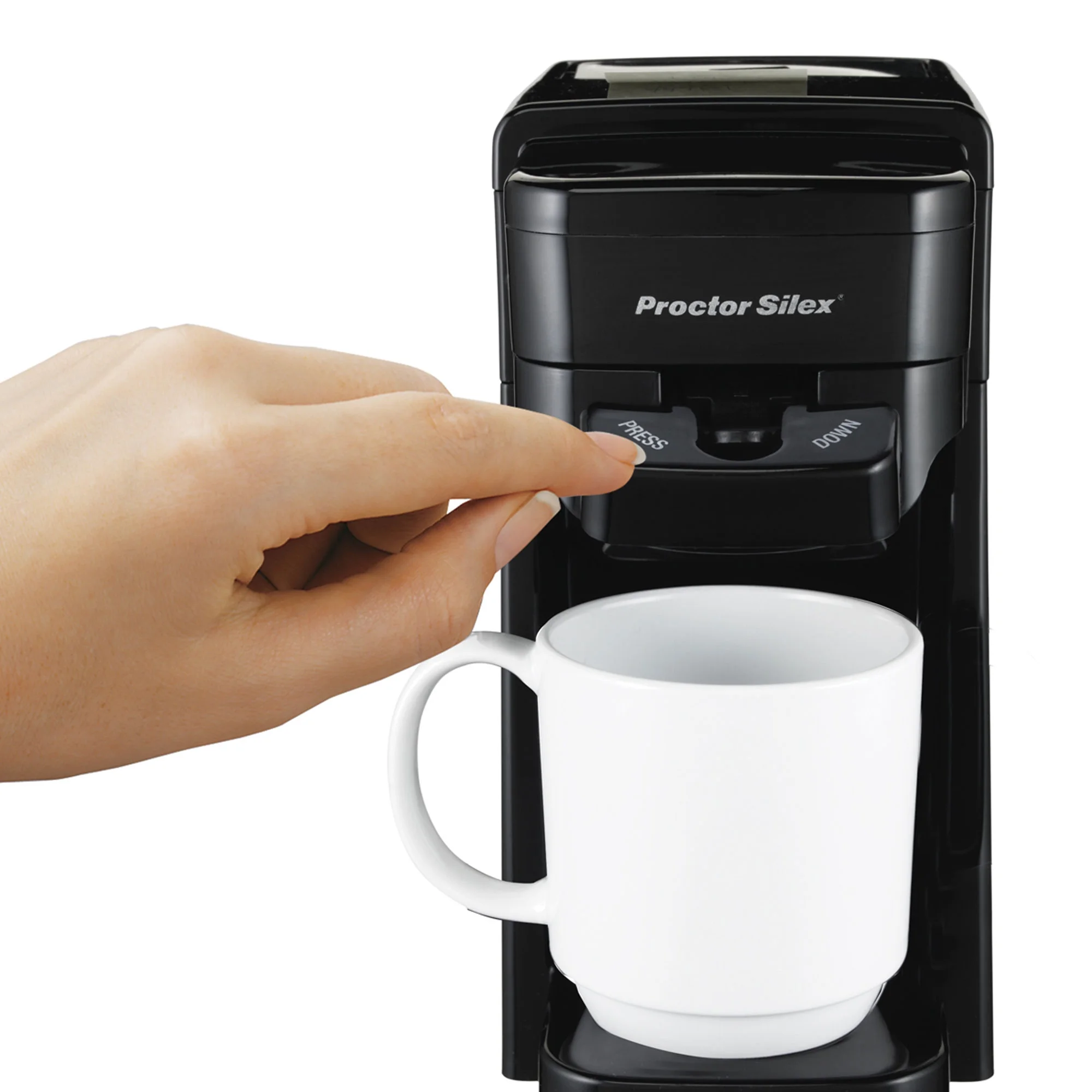 Proctor-Silex 49961 Single Serve Ground & Single Serve Pod Coffee Maker, Black