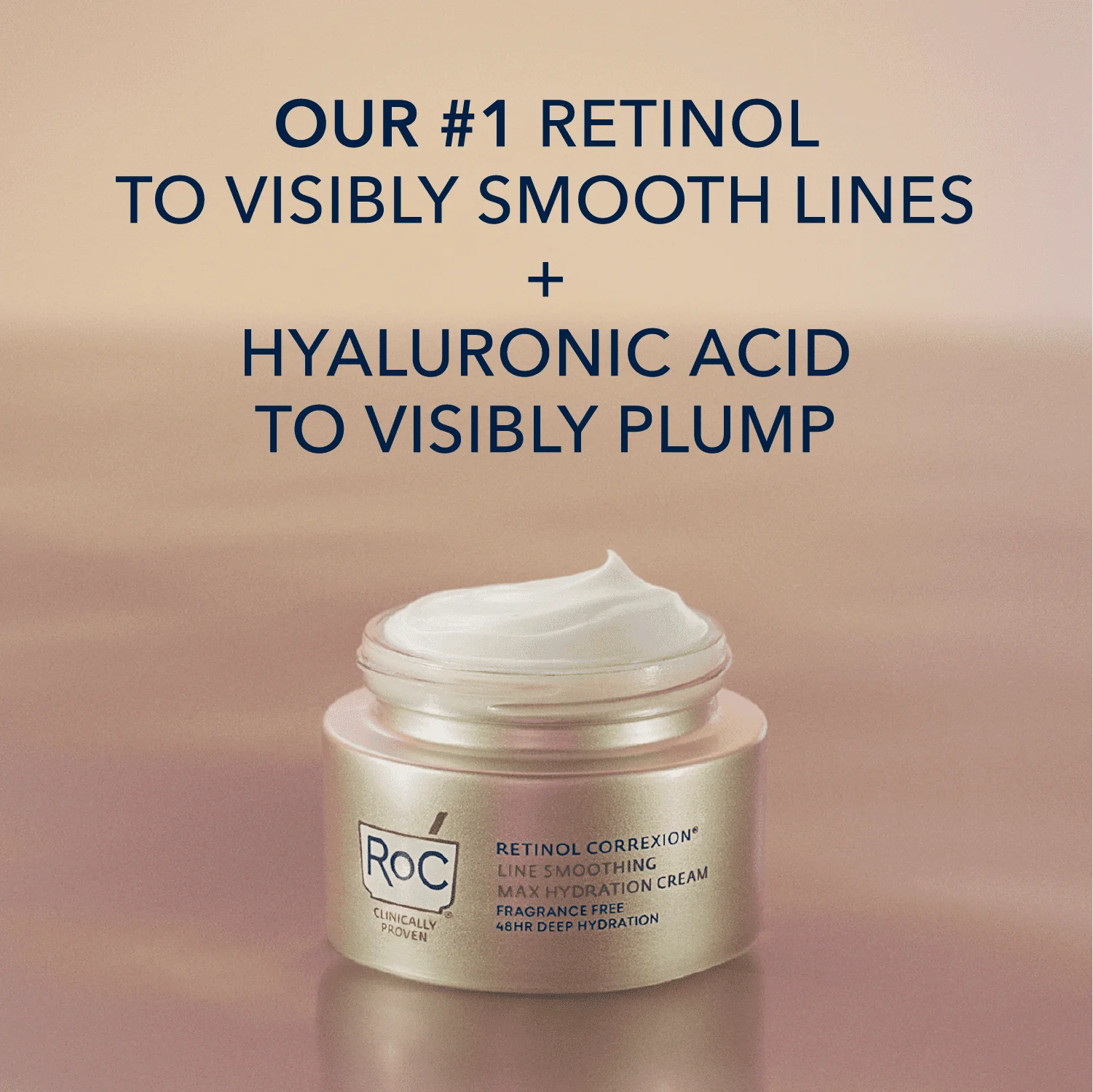 RoC Retinol Correxion Anti-Aging Retinol Cream with Hyaluronic Acid, Fragrance-Free 1.7 oz