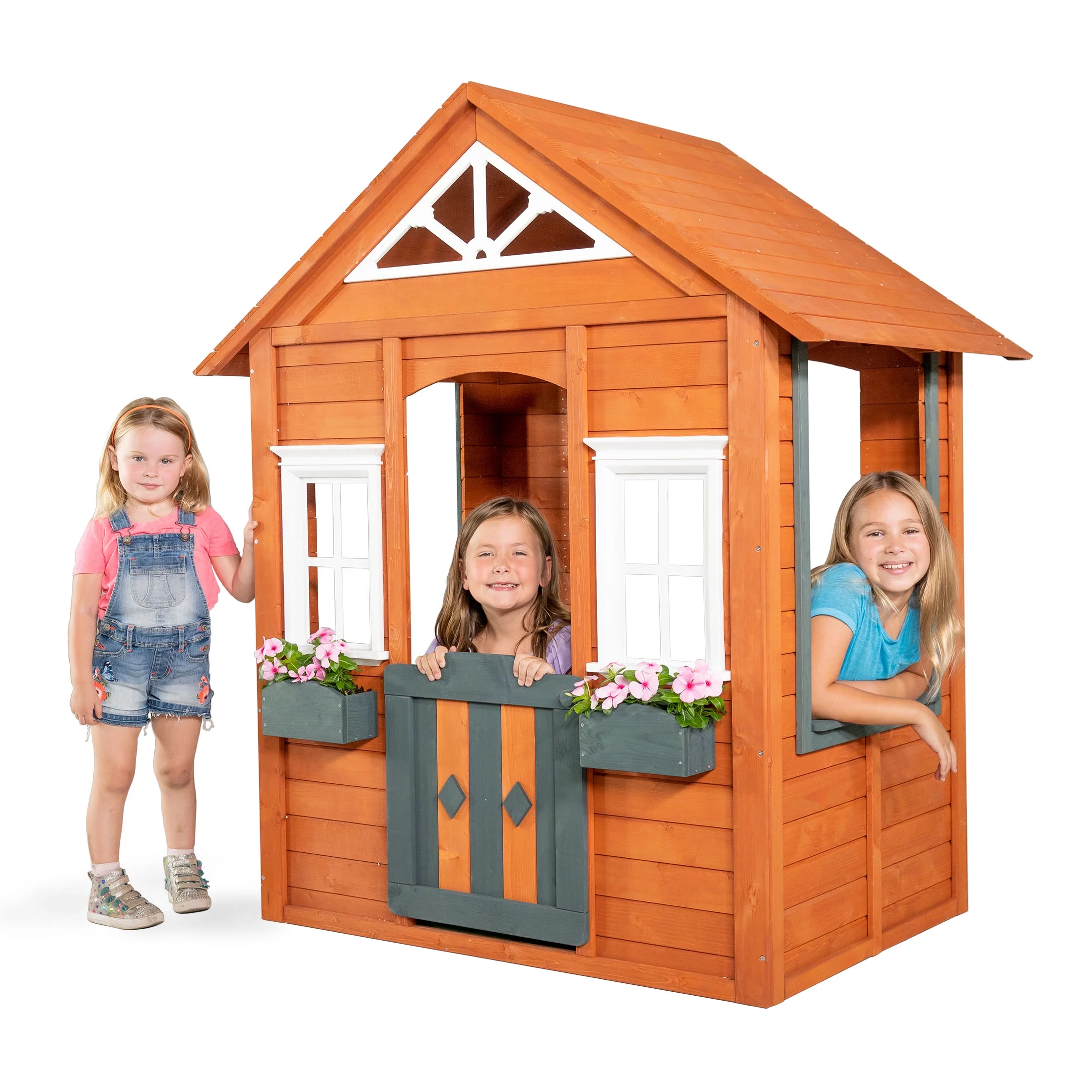 Sportspower Woodbridge Wooden Playhouse, Blue