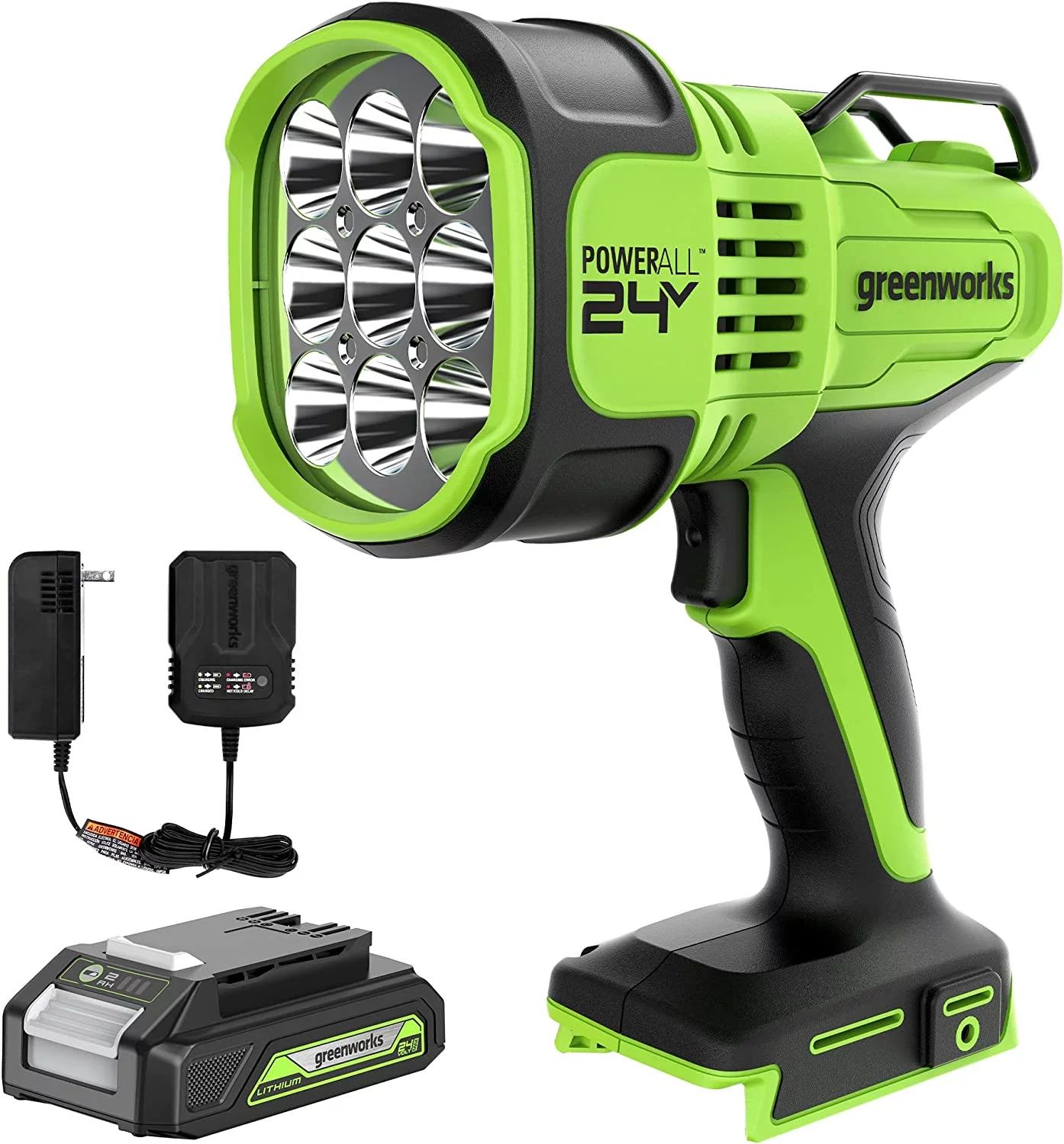 Greenworks 24V LED Spot Light Kit with 2Ah Battery and Charger