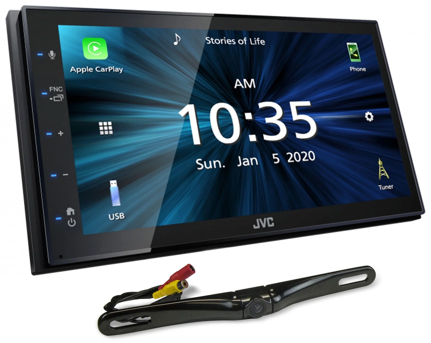 JVC KW-M560BT 6.8″ Bluetooth Digital Media Car Play/Android Receiver+Backup Cam