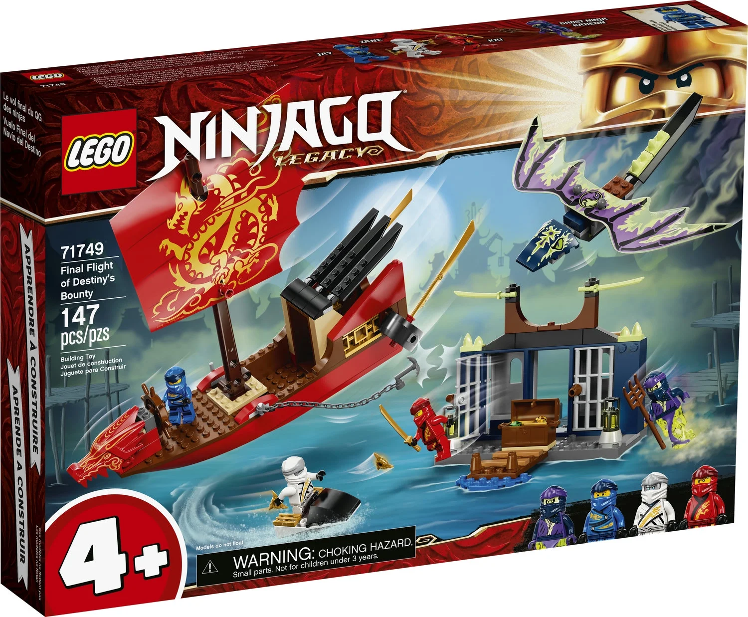 LEGO NINJAGO Legacy Final Flight of Destiny’s Bounty 71749 Building Toy (147 Pieces)