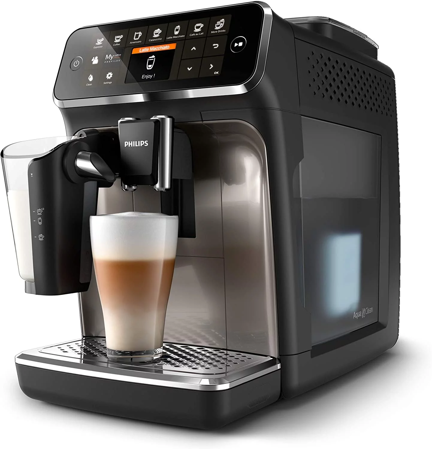 PHILIPS 4300 Series Fully Automatic Espresso Machine w/ LatteGo, Silver (EP4347/94)