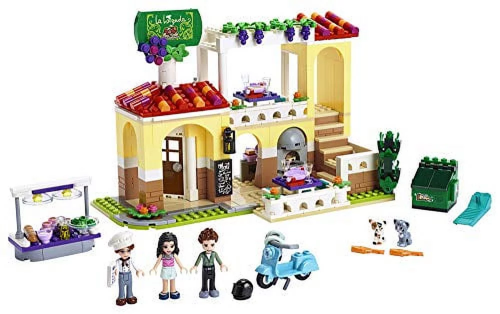 LEGO Friends Heartlake City Restaurant 41379 Restaurant Playset with Mini Dolls and Toy Scooter for Pretend Play, Cool Building Kit Includes Toy Kitchen, Pizza Oven and More (624 Pieces)