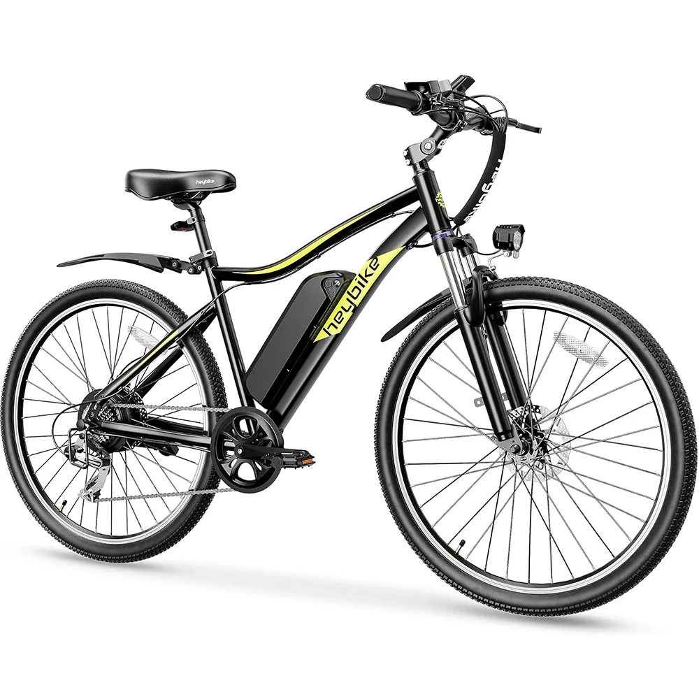 Heybike Racemax Electric Bike for Adults with 500W Motor, 48V 12.5AH Battery, 27.5″ Electric Mountain Bike, Front Suspension, 7-Speed Bicycles