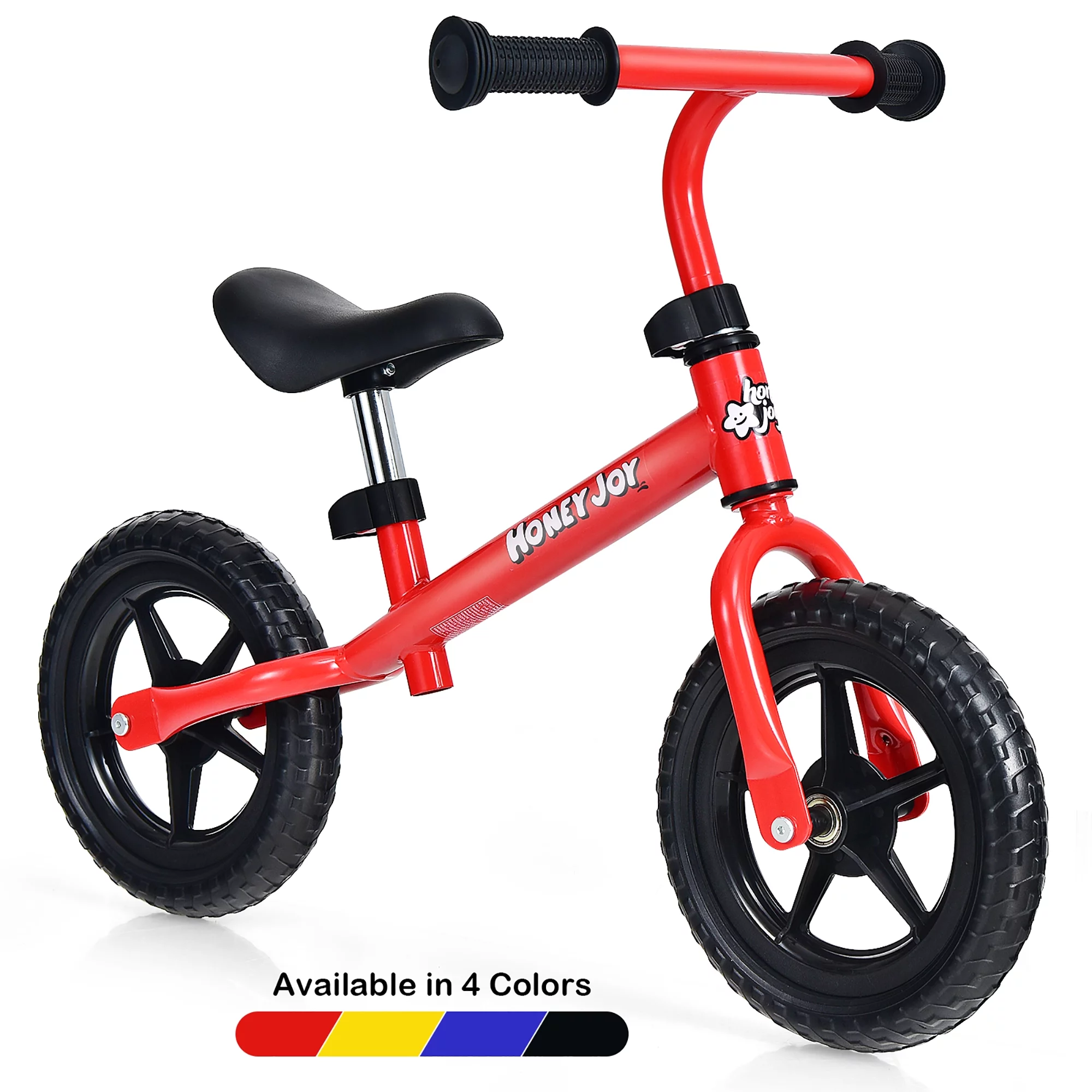 HoneyJoy Kids Balance Bike No Pedal Training Bicycle w/ Adjustable Handlebar & Seat Black