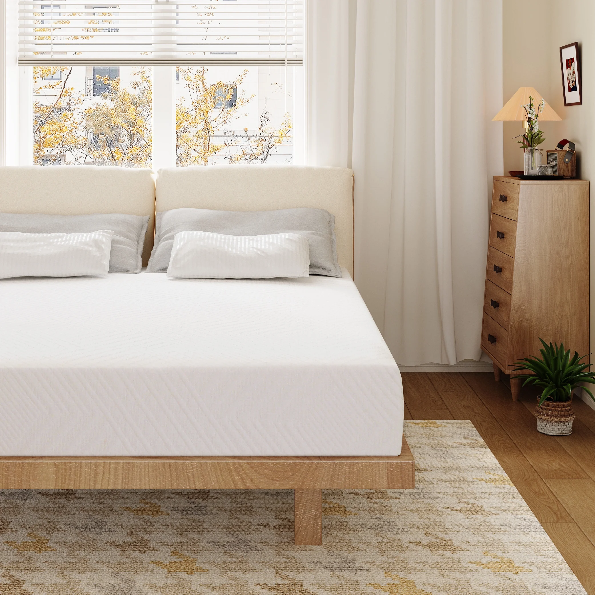 MLILY Ego White Twin Mattress in a Box, 6 inch Memory Foam Mattress, Medium Firm