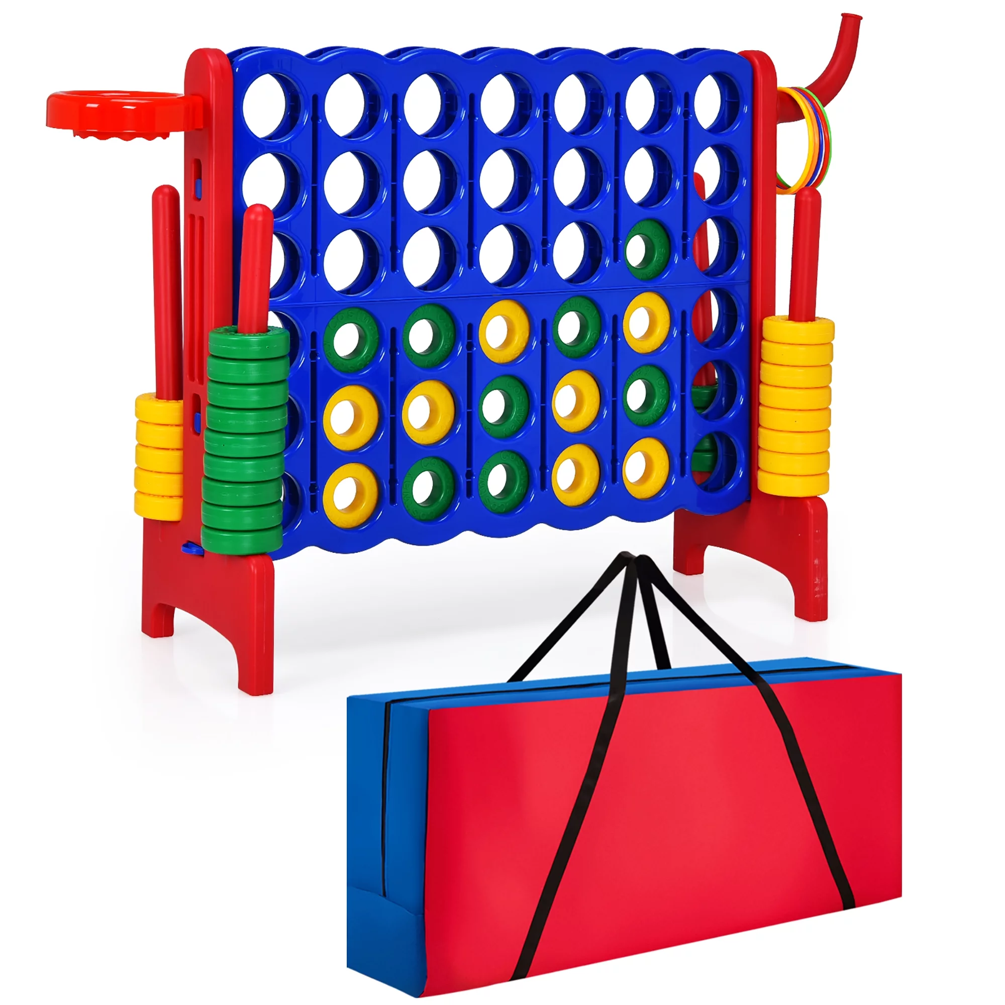 Costway Giant 4 in A Row Jumbo 4-to-Score Game Set W/Storage Carrying Bag for Kids Adult