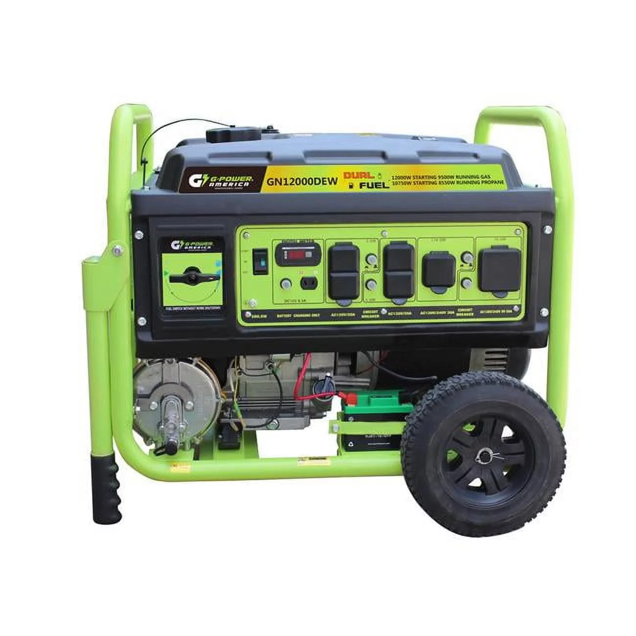 12000-10750W Dual Fuel Gas & Propane Powered Portable Generator with 479cc & 18-HP Professional Engine – Long Life & High Quality Lithium Battery