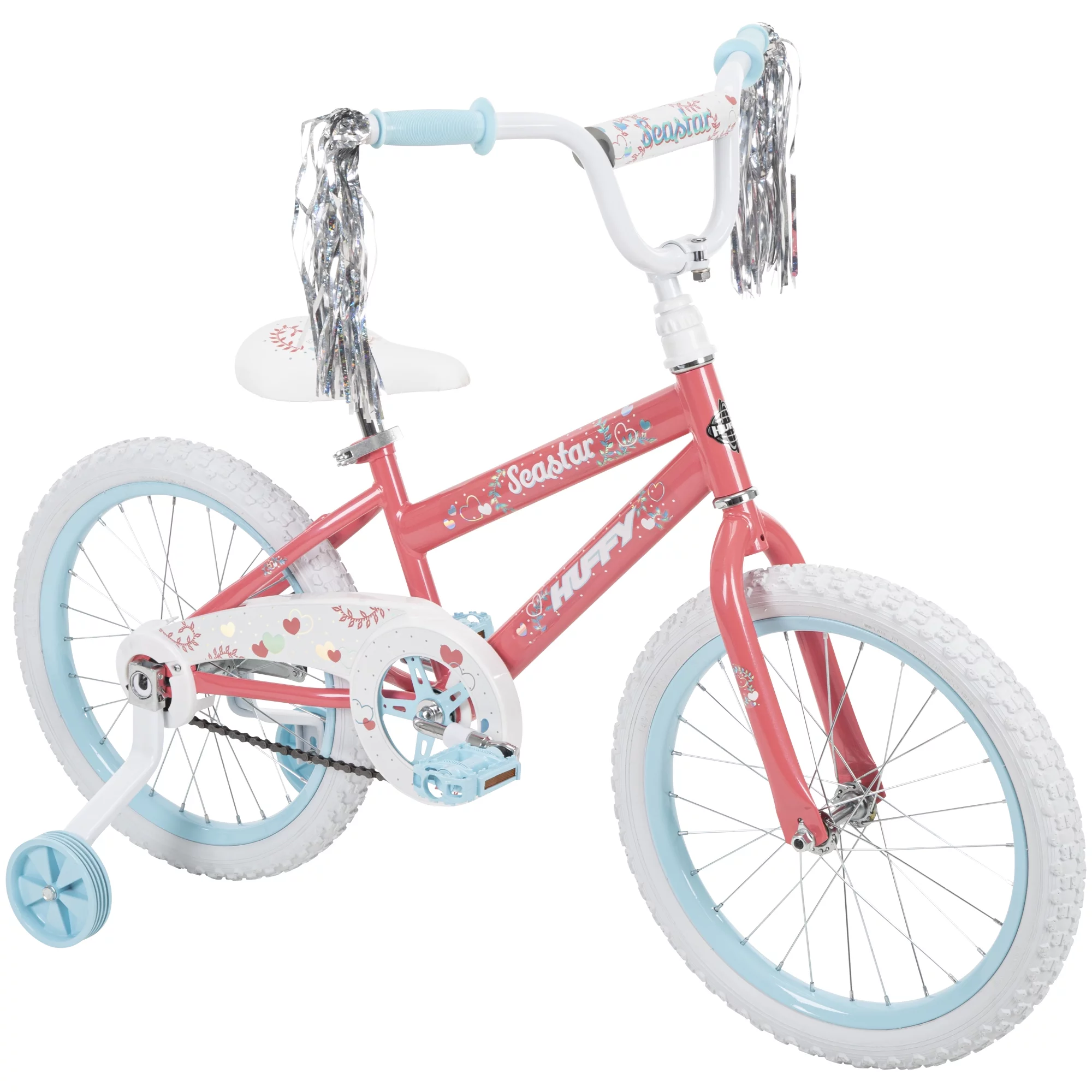 Huffy 18″ Sea Star Girls’ sidewalk Bike, Coral Pink