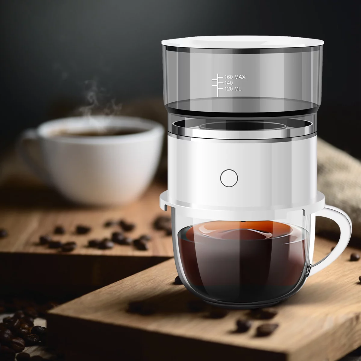 Ikoopy Automatic Coffee Maker Brewer Kit Mini Portable Programmable Coffeemaker Grinder Smart Drip Coffee Pot Hand Brewing Coffee Machine Powered