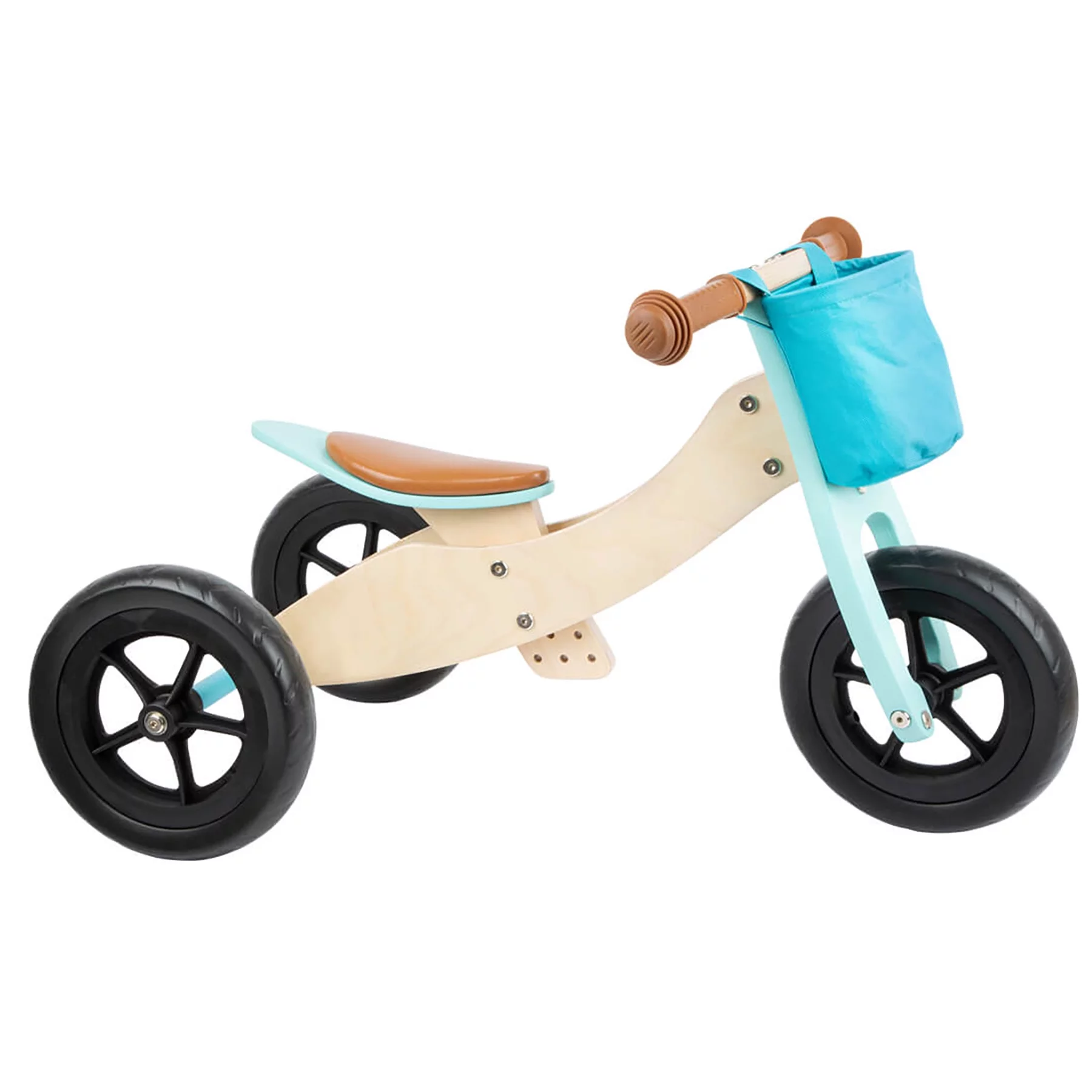 Small Foot Wooden Toys Training Balance Bike/Trike 2-in-1 Max Blue Designed for Children Ages 12+ Months