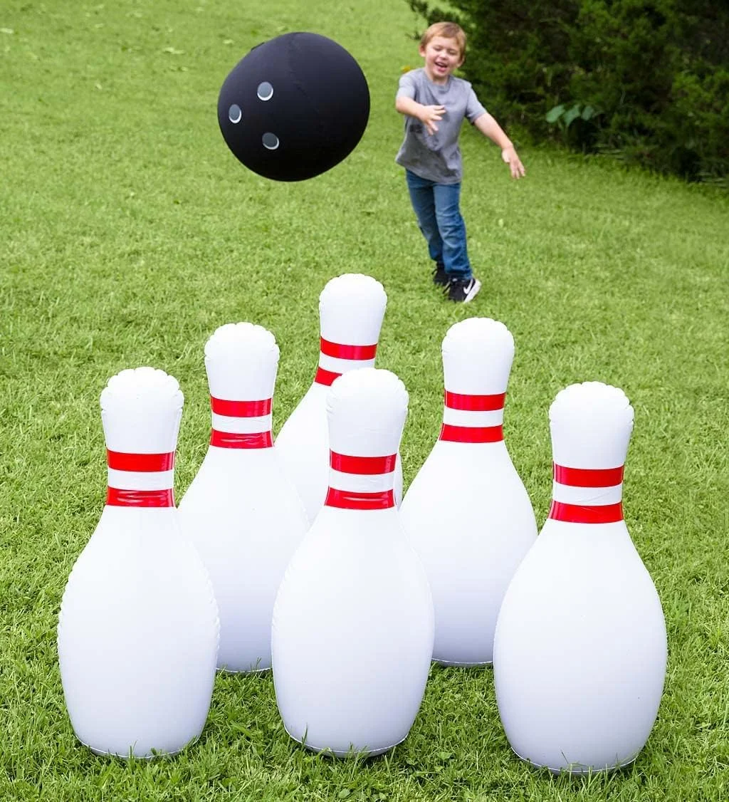 Hearthsong Giant Inflatable Bowling Game Set for Indoor & Outdoor Play