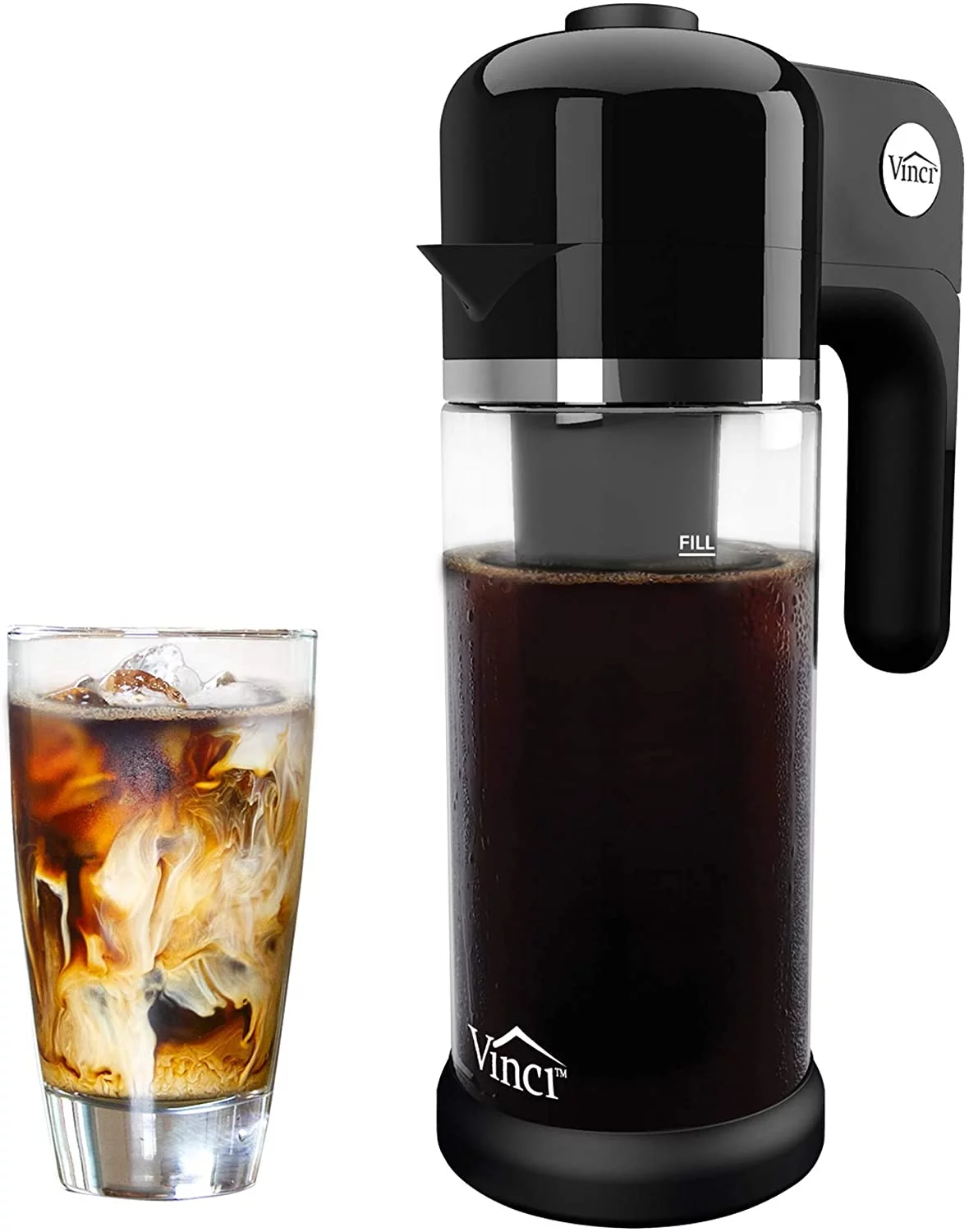 Vinci Express Cold Brew Coffee Maker in 5 Minutes, 4 Brew Strength Settings l Electric Cold Brew Coffee Maker w Borosilicate Glass Carafe, 1.1 Liter (37 Fluid Ounces)