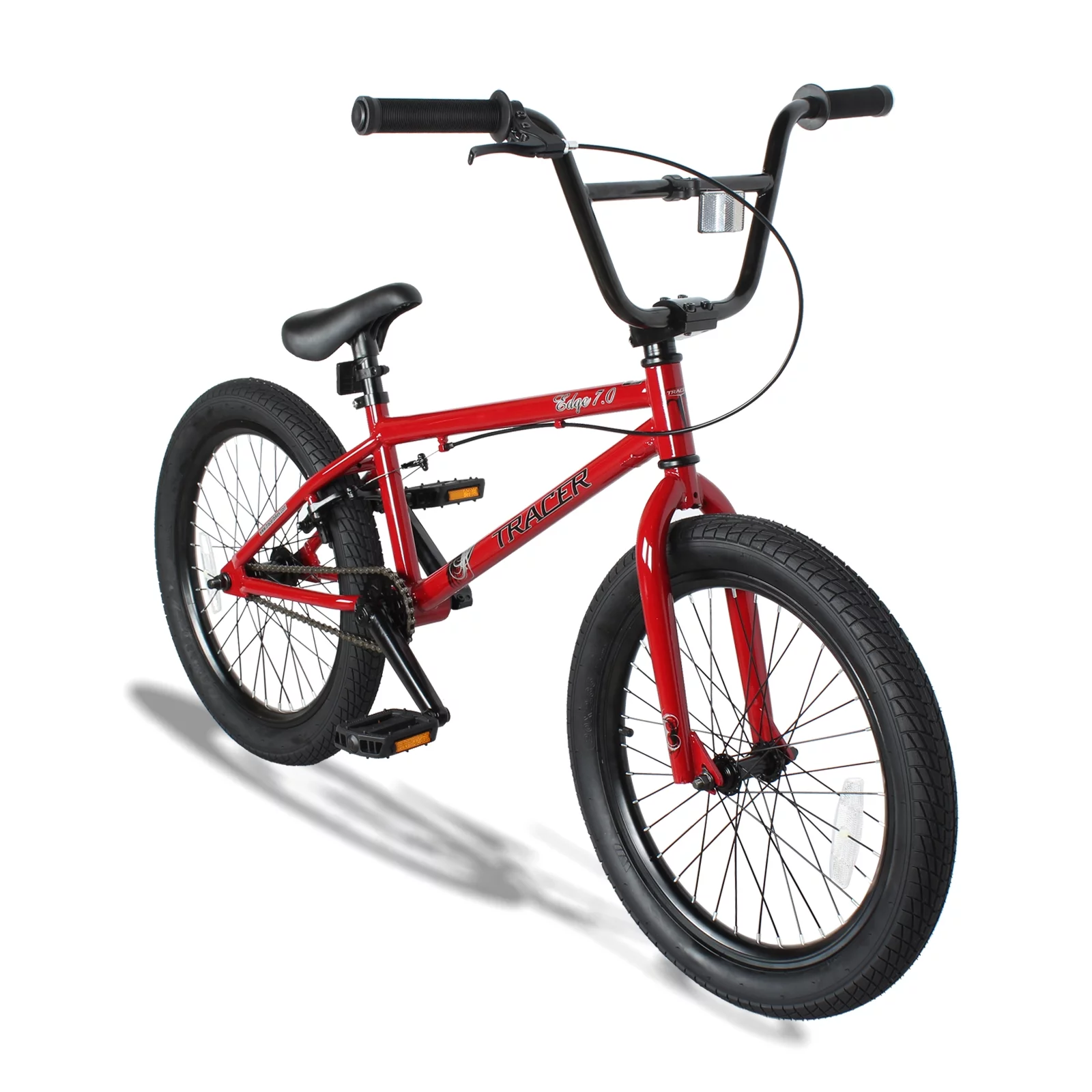 Tracer 2023 Edge 3.0 20 Inch BMX Bike for Child and Adults, Freestyle, Hi-Ten Steel Frame – Matte Black Color